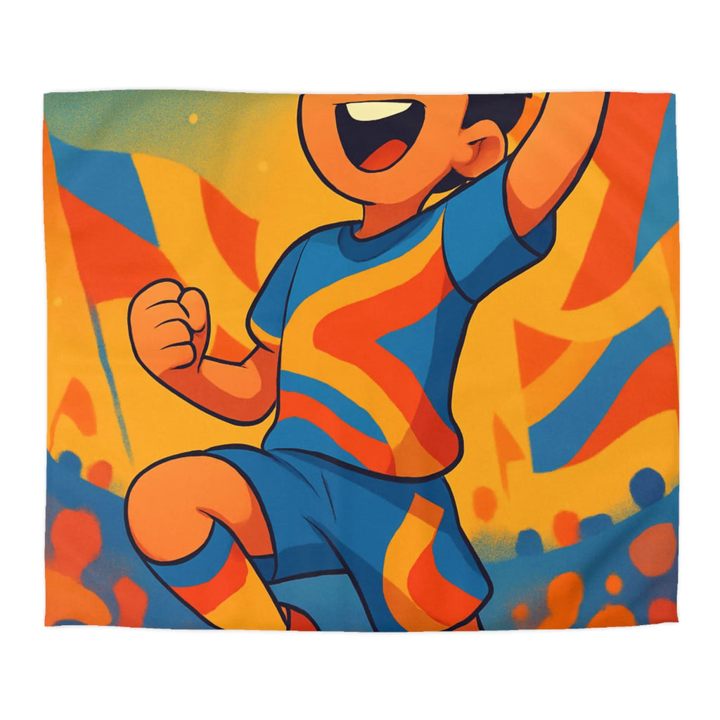 Housse de Couette Dynamique Enfant Football Motif Coloré Supporters Joie Match Gagnant