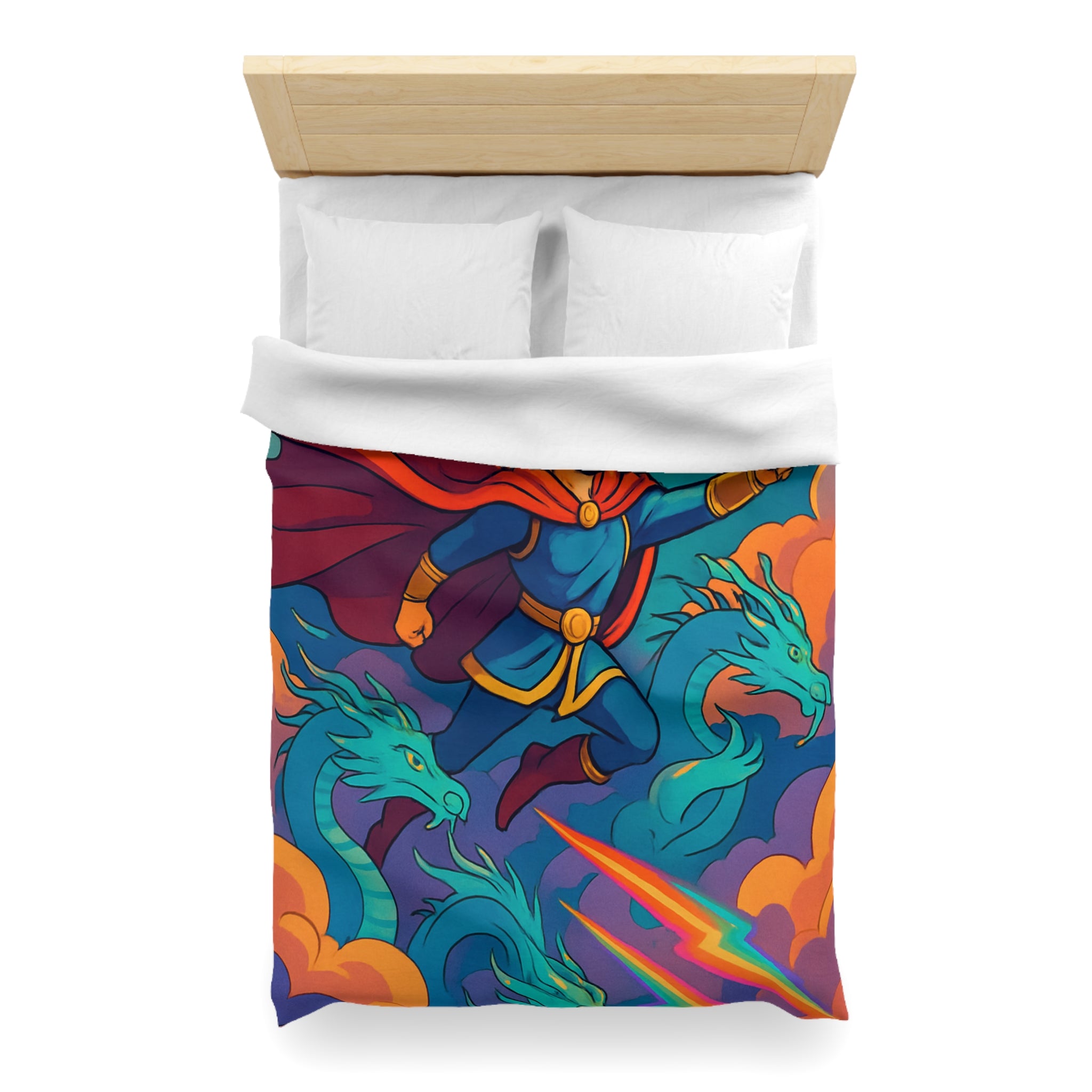 Housse de Couette Microfibre Motif Créatif Original Style Contemporain Chambre Élégante