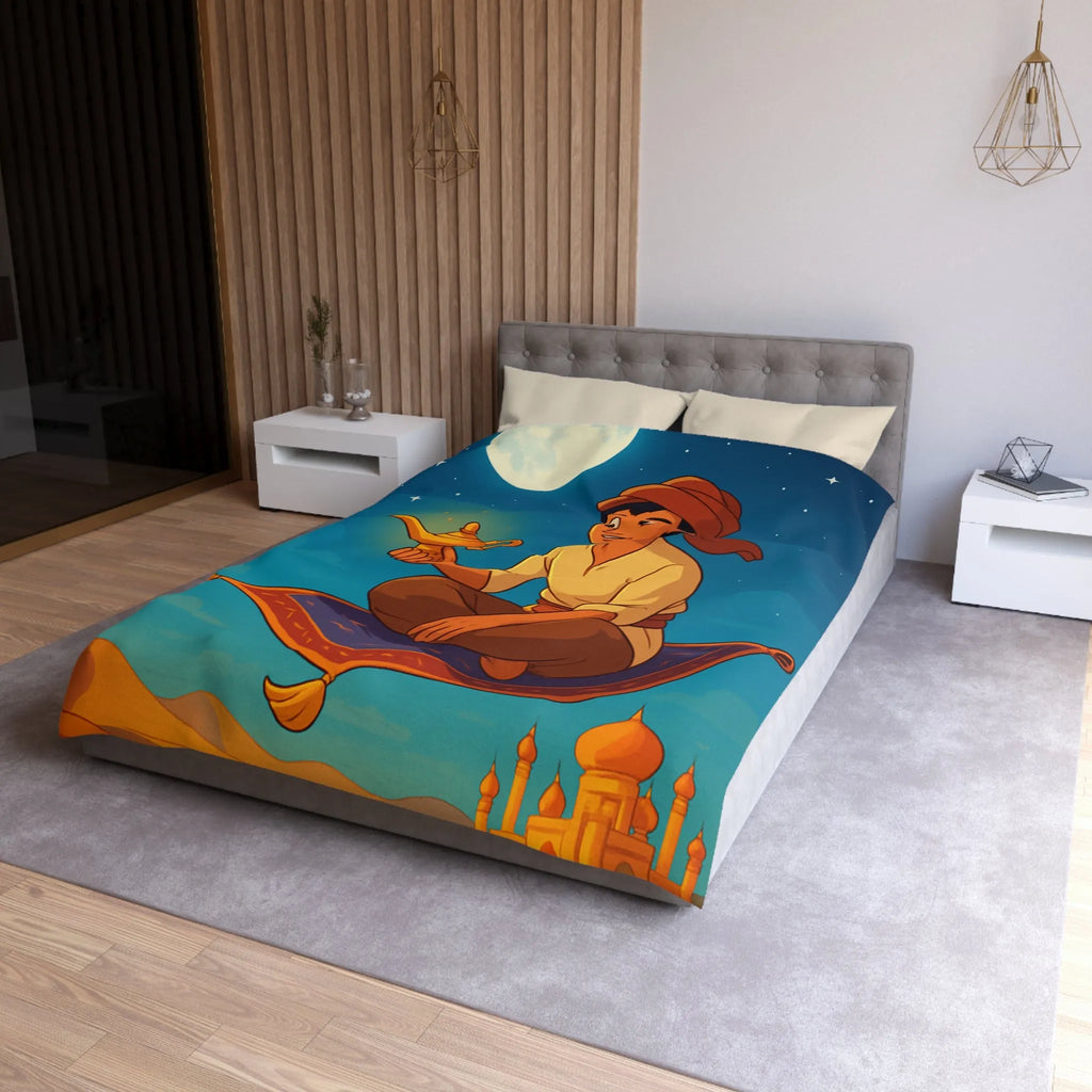 Housse de couette magique thème oriental avec tapis volant et ciel étoilé