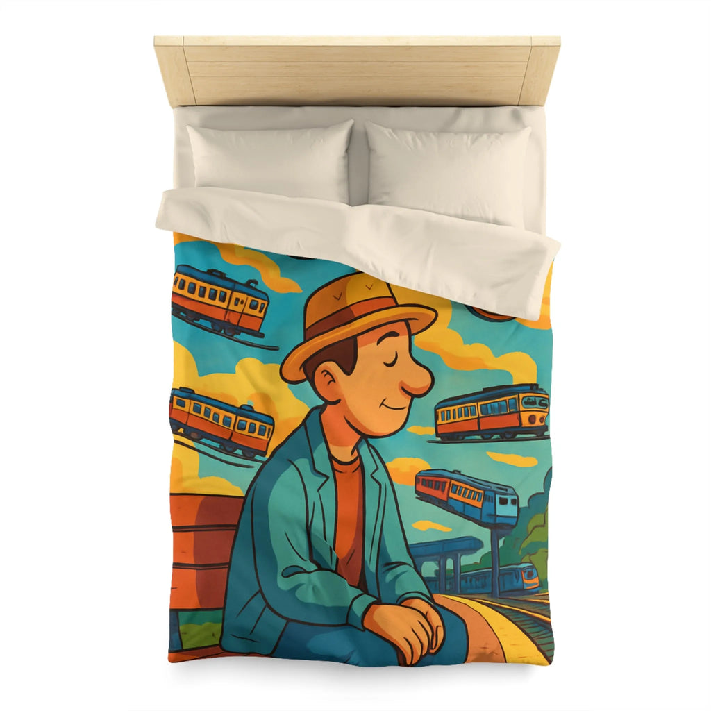 Housse de Couette Microfibre Art Graphique Contemporain Style Décoratif Chambre Tendance