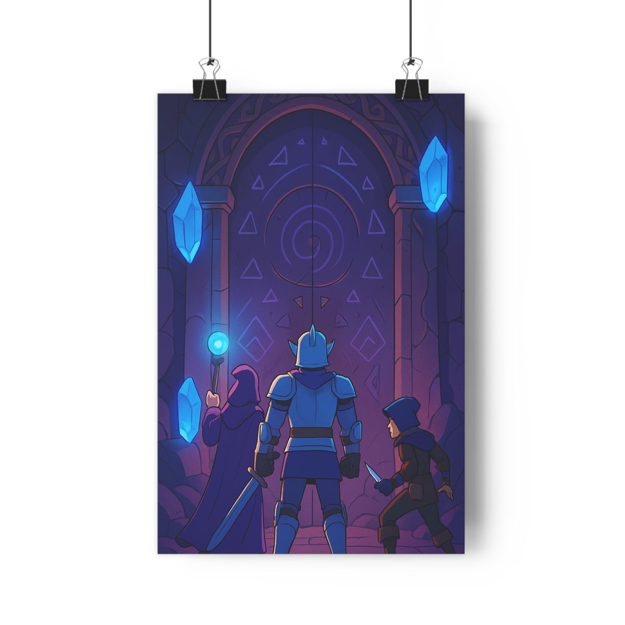 Poster décoratif anime bleu violet mystique salon chambre original créatif fantaisie aventure épique héroïque