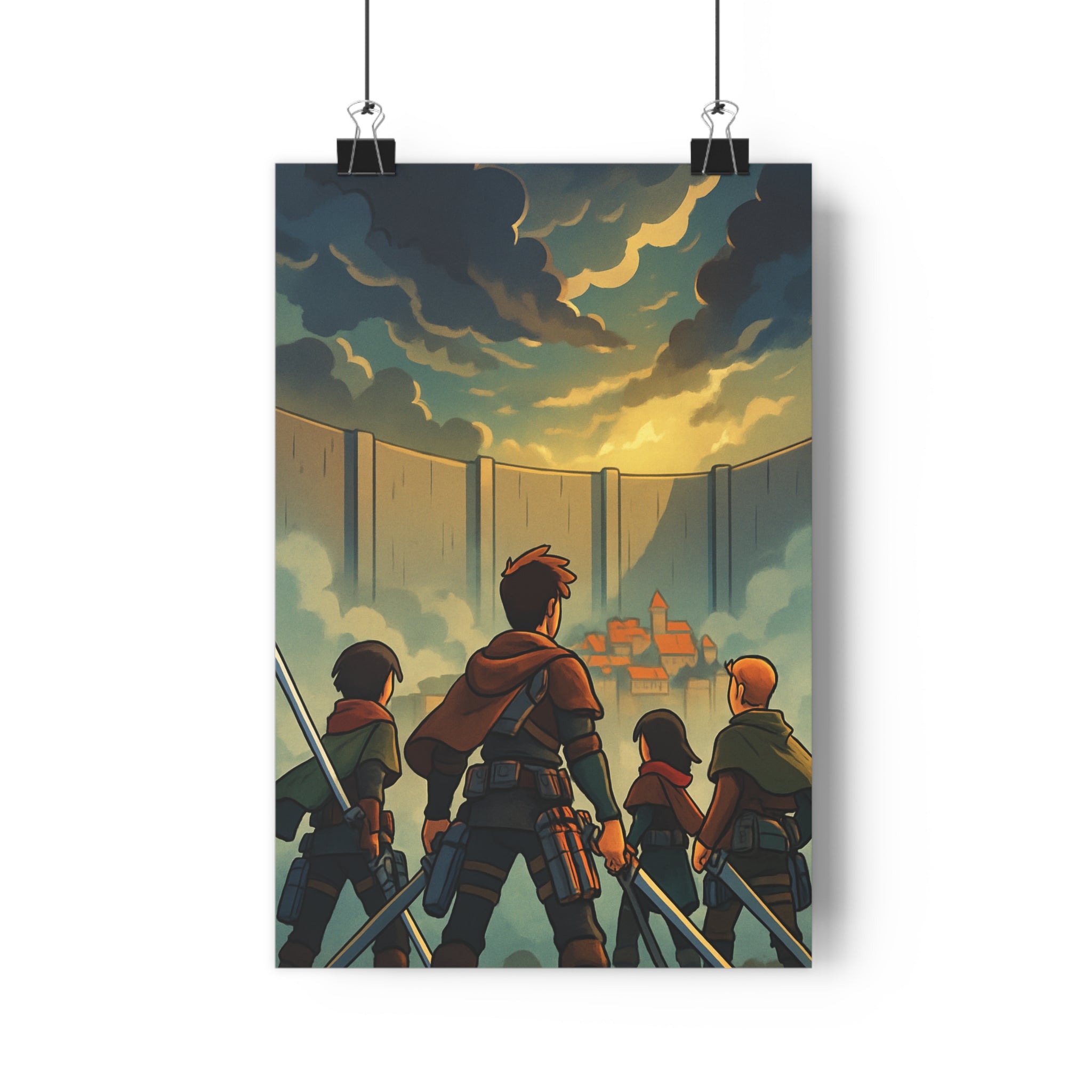 Poster décoratif épique dramatique sombre doré aventure anime héros combat salon mur qualité qualité