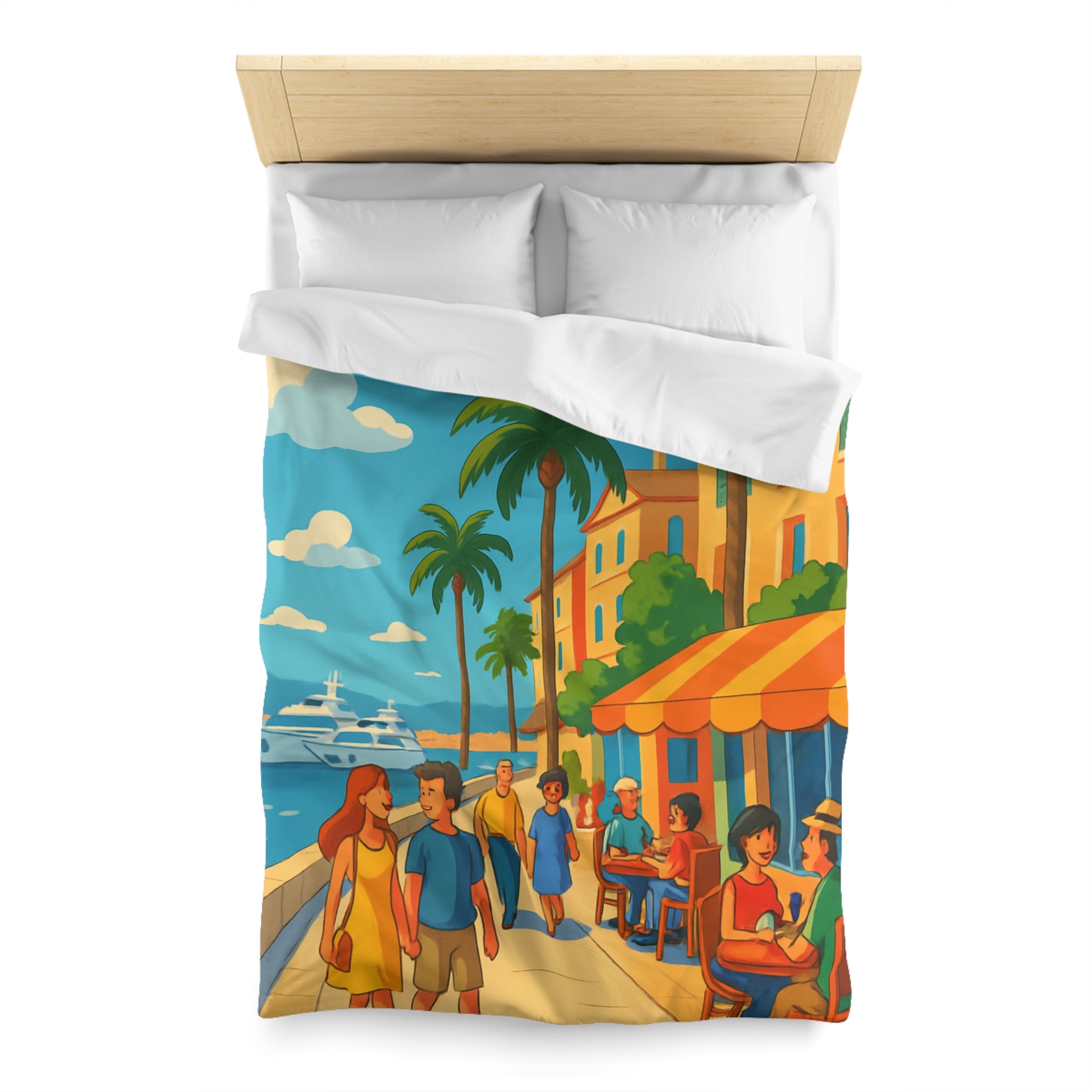 Housse de Couette Microfibre Illustration Unique Design Moderne Décoration Intérieure Raffinée