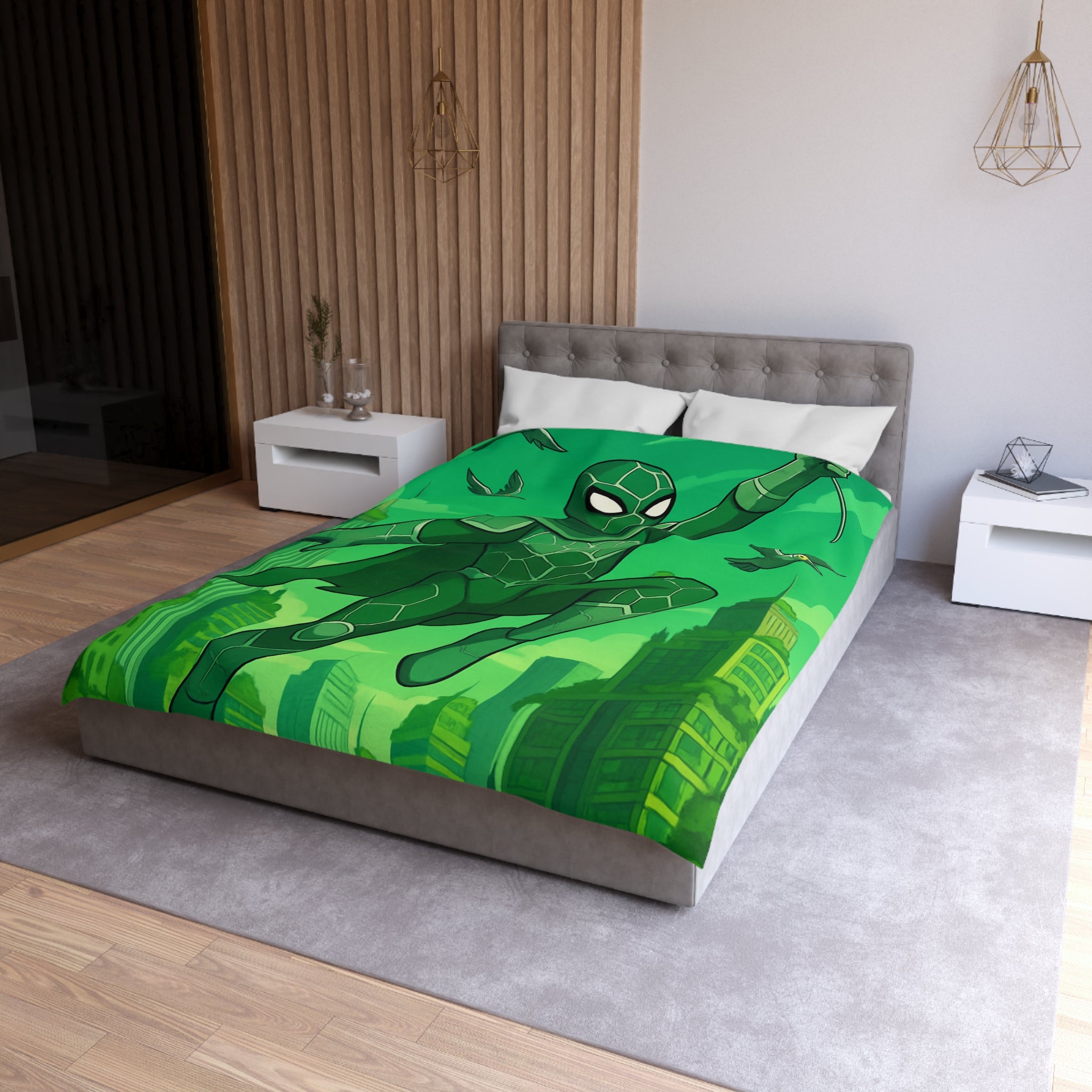 Housse de Couette Microfibre Motif Créatif Original Style Contemporain Chambre Élégante