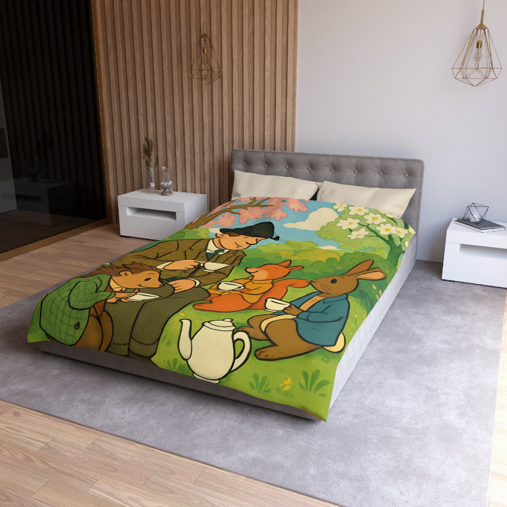 Housse de Couette Microfibre Design Artistique Moderne Décoration Chambre Confort Premium