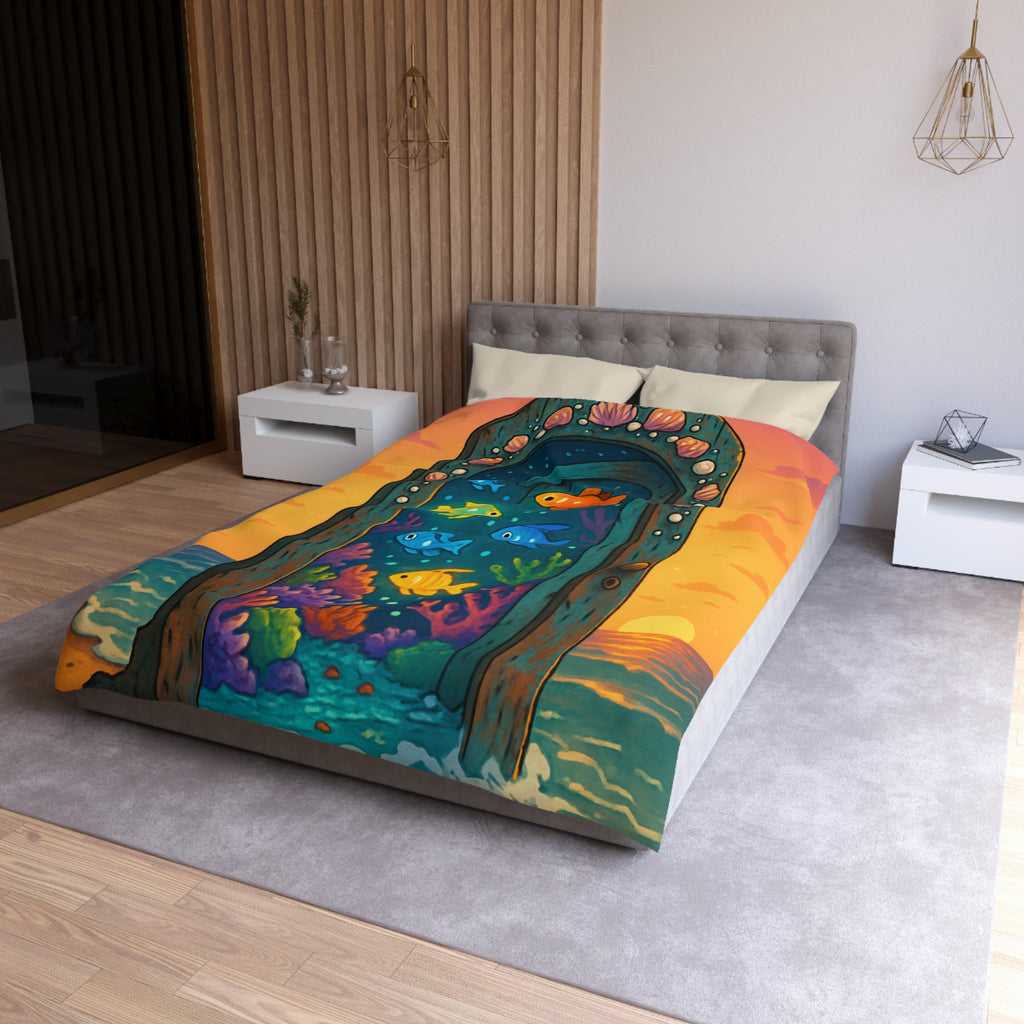 Housse de Couette Microfibre Motif Créatif Original Style Contemporain Chambre Élégante