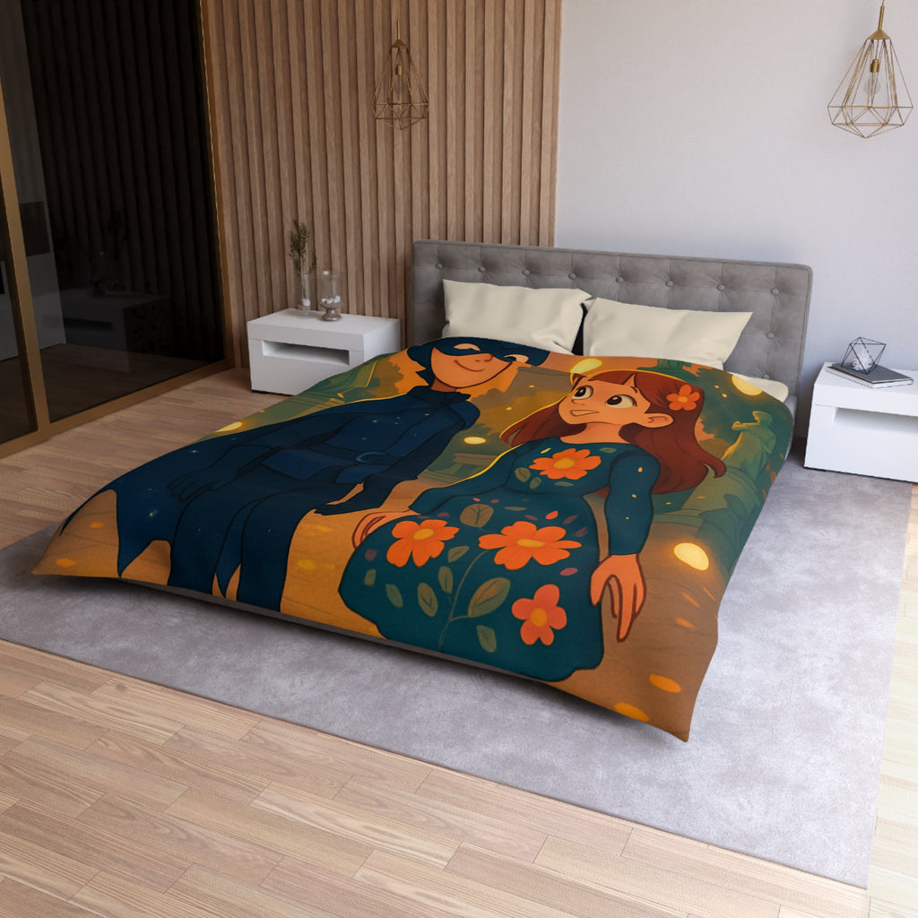 Housse de Couette Microfibre Motif Créatif Original Style Contemporain Chambre Élégante