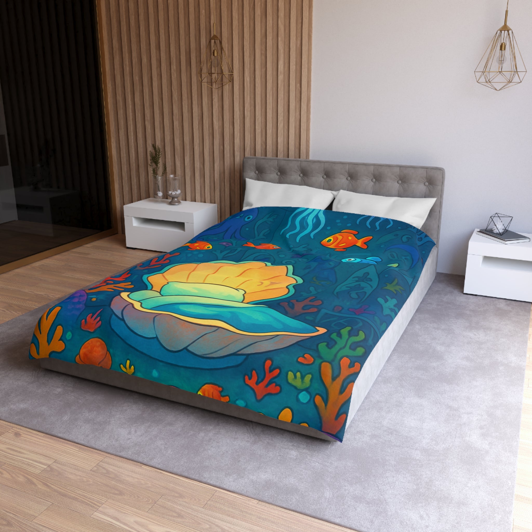 Plongée onirique sous-marine : Univers enchanteur pour chambre à coucher style marin