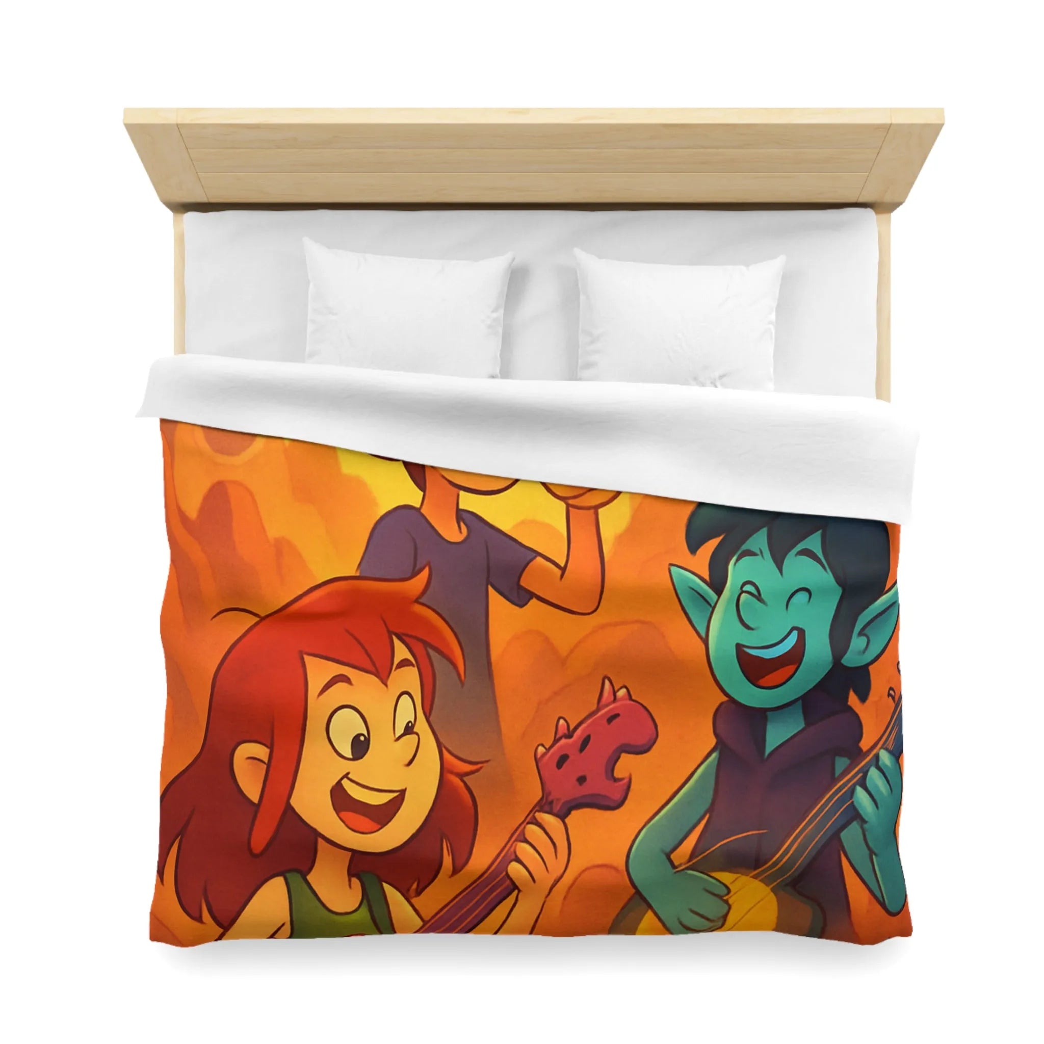 Housse de Couette avec Illustrations Musicales Fantaisistes pour Enfants et Adolescents Colorée