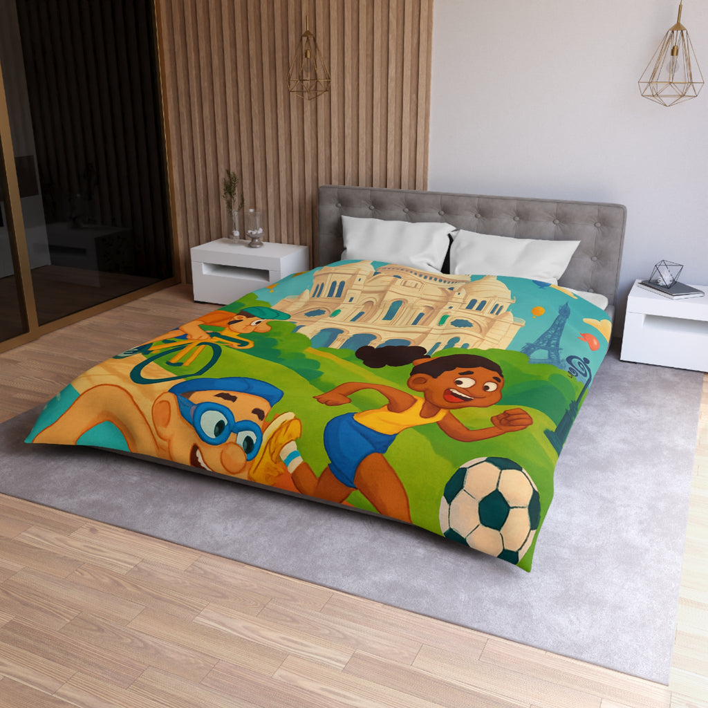 Housse de Couette Microfibre Illustration Unique Design Moderne Décoration Intérieure Raffinée