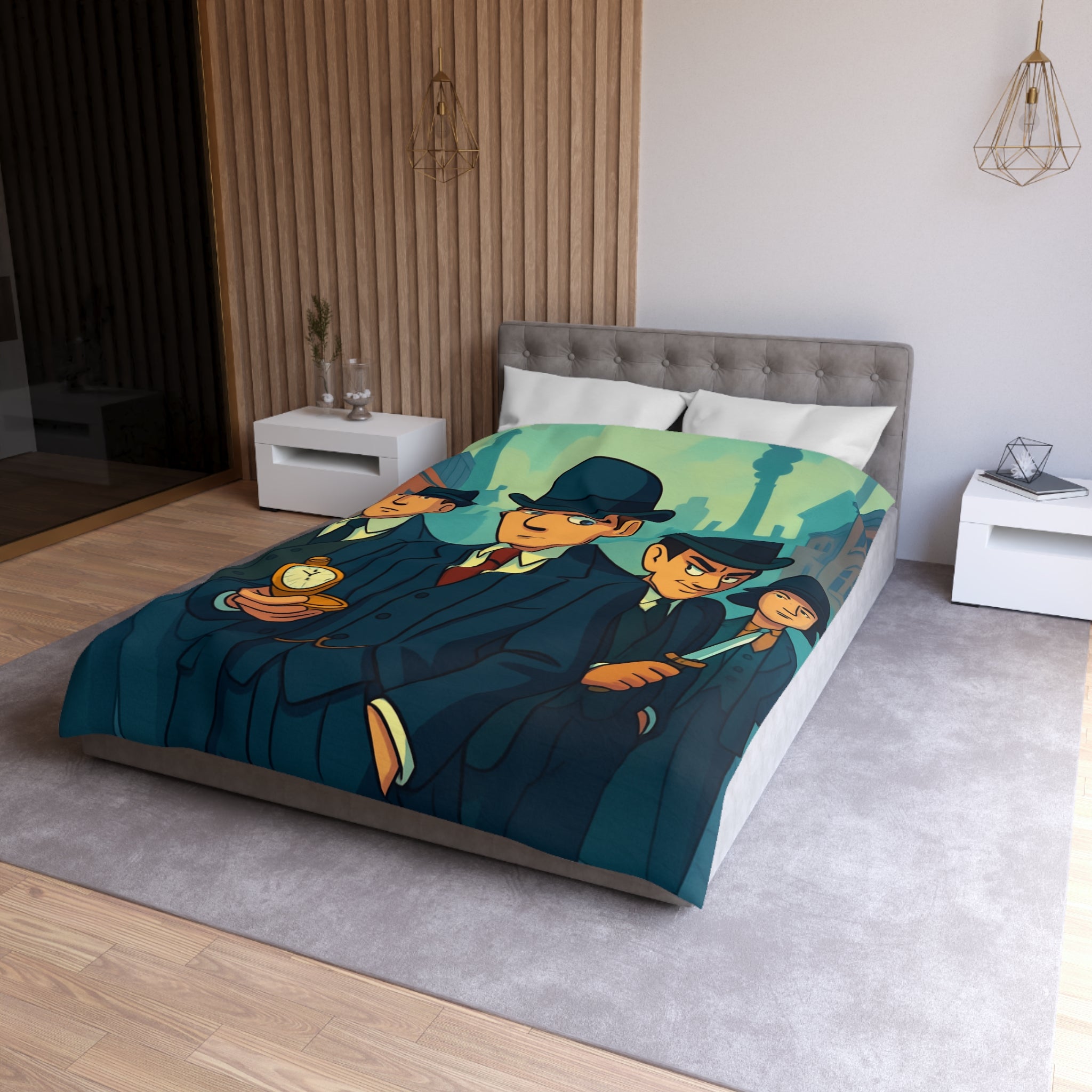 Housse de Couette Microfibre Design Artistique Moderne Décoration Chambre Confort Premium