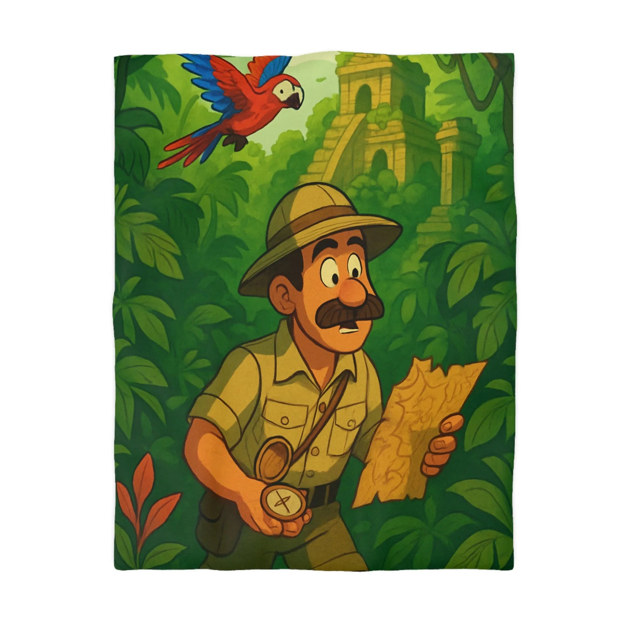 Décorez votre chambre avec une housse de couette aventure jungle et perroquet vibrant