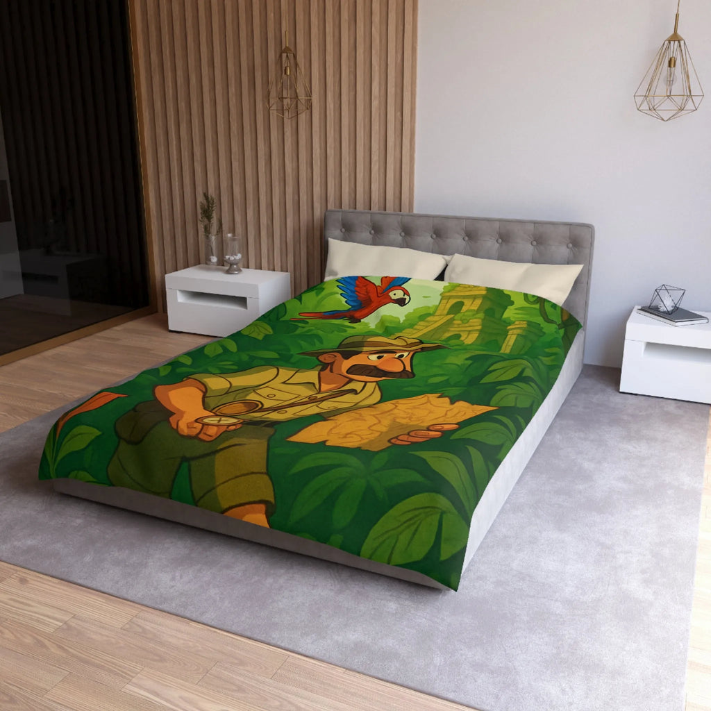 Décorez votre chambre avec une housse de couette aventure jungle et perroquet vibrant