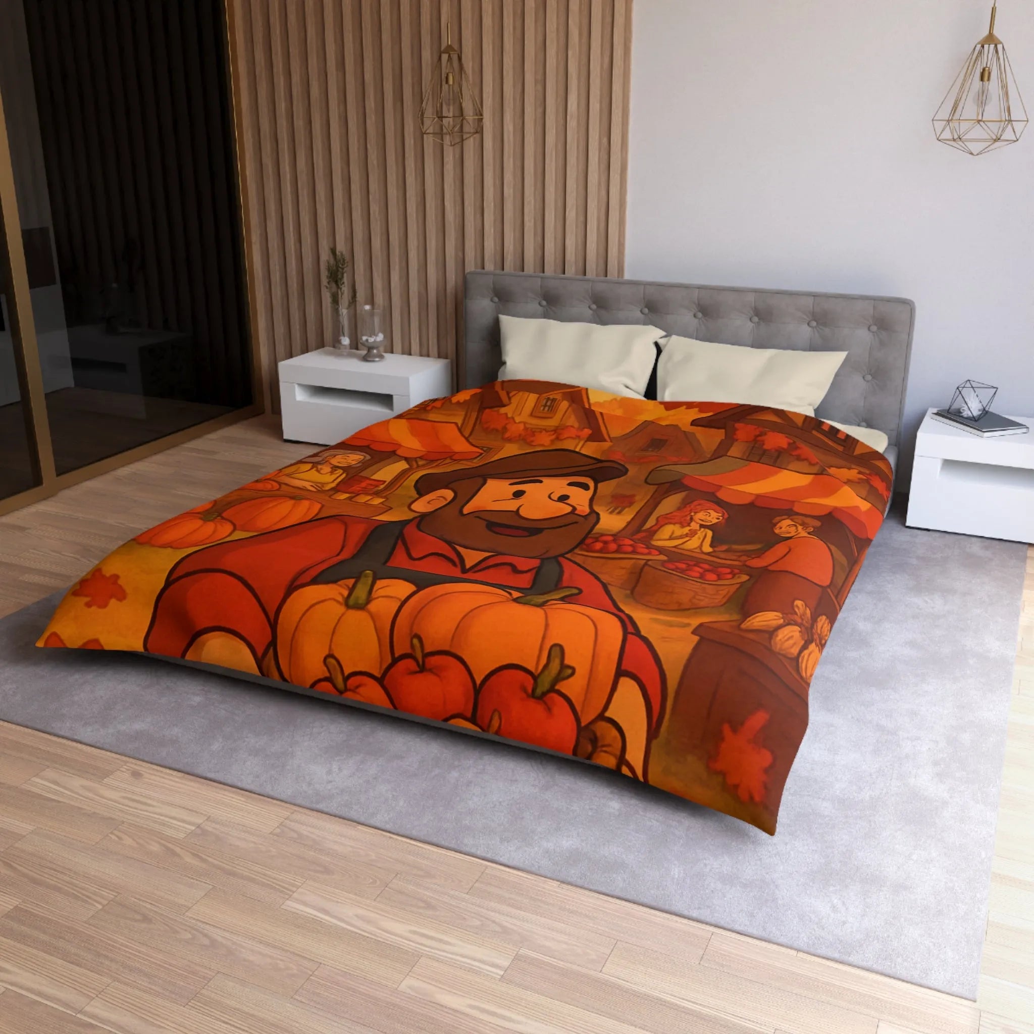 Housse de Couette Microfibre Art Graphique Contemporain Style Décoratif Chambre Tendance