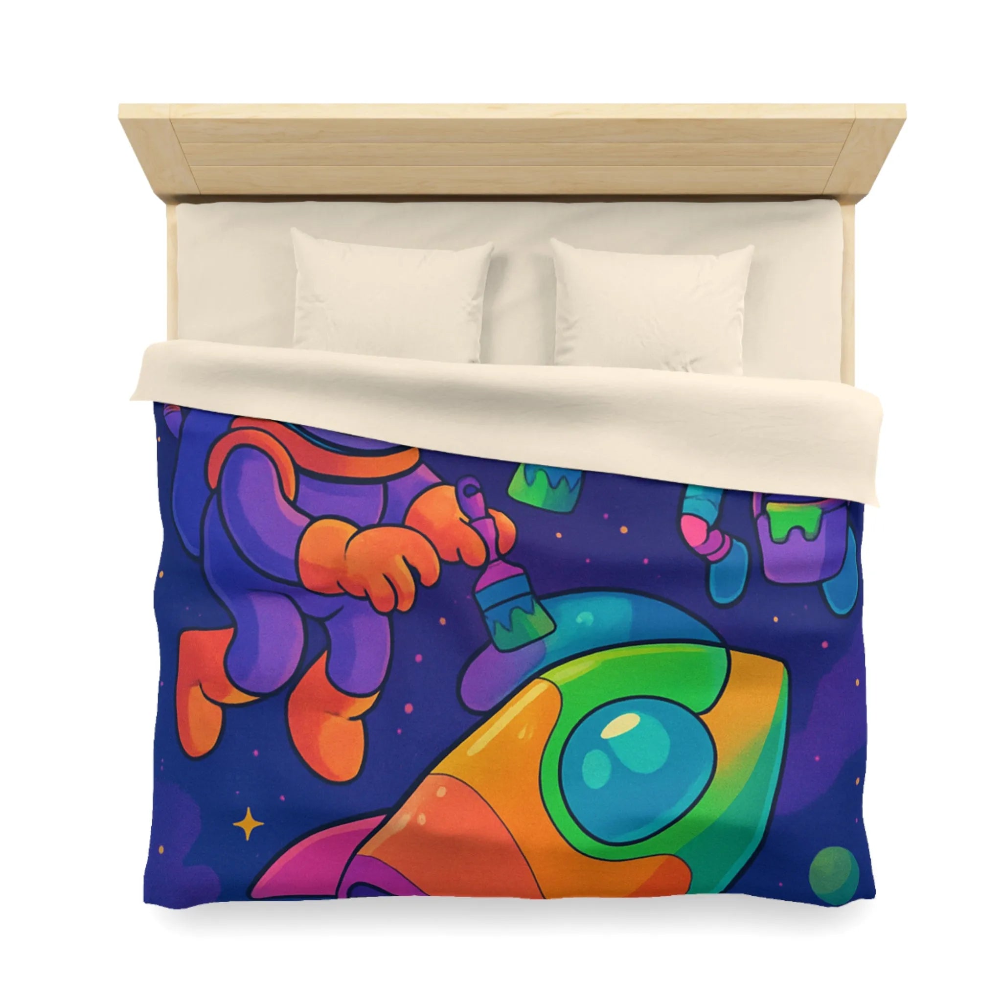 Housse de Couette Microfibre Art Graphique Contemporain Style Décoratif Chambre Tendance