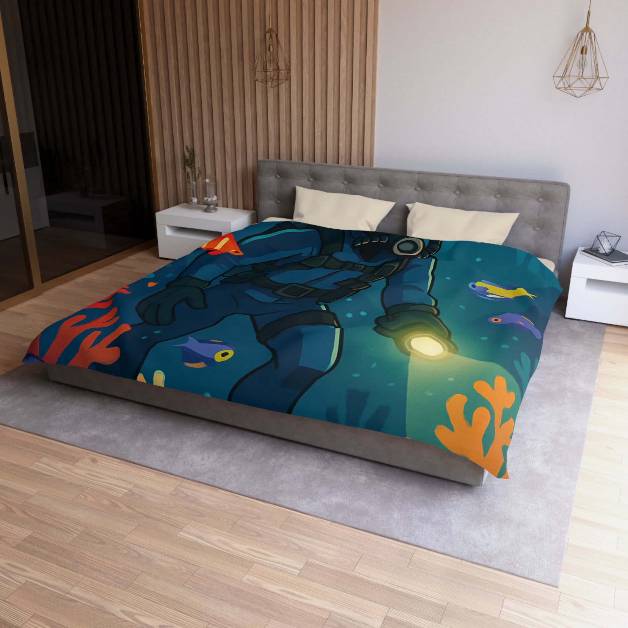 Housse de Couette Microfibre Design Artistique Moderne Décoration Chambre Confort Premium