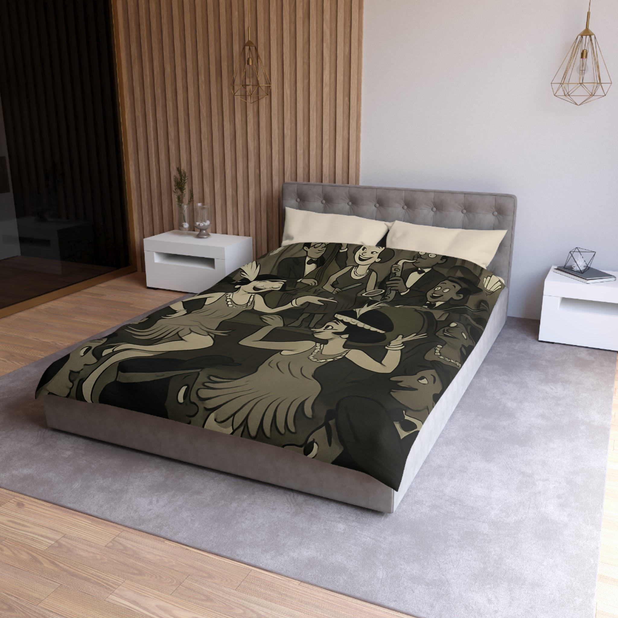 Housse de Couette Microfibre Design Artistique Moderne Décoration Chambre Confort Premium