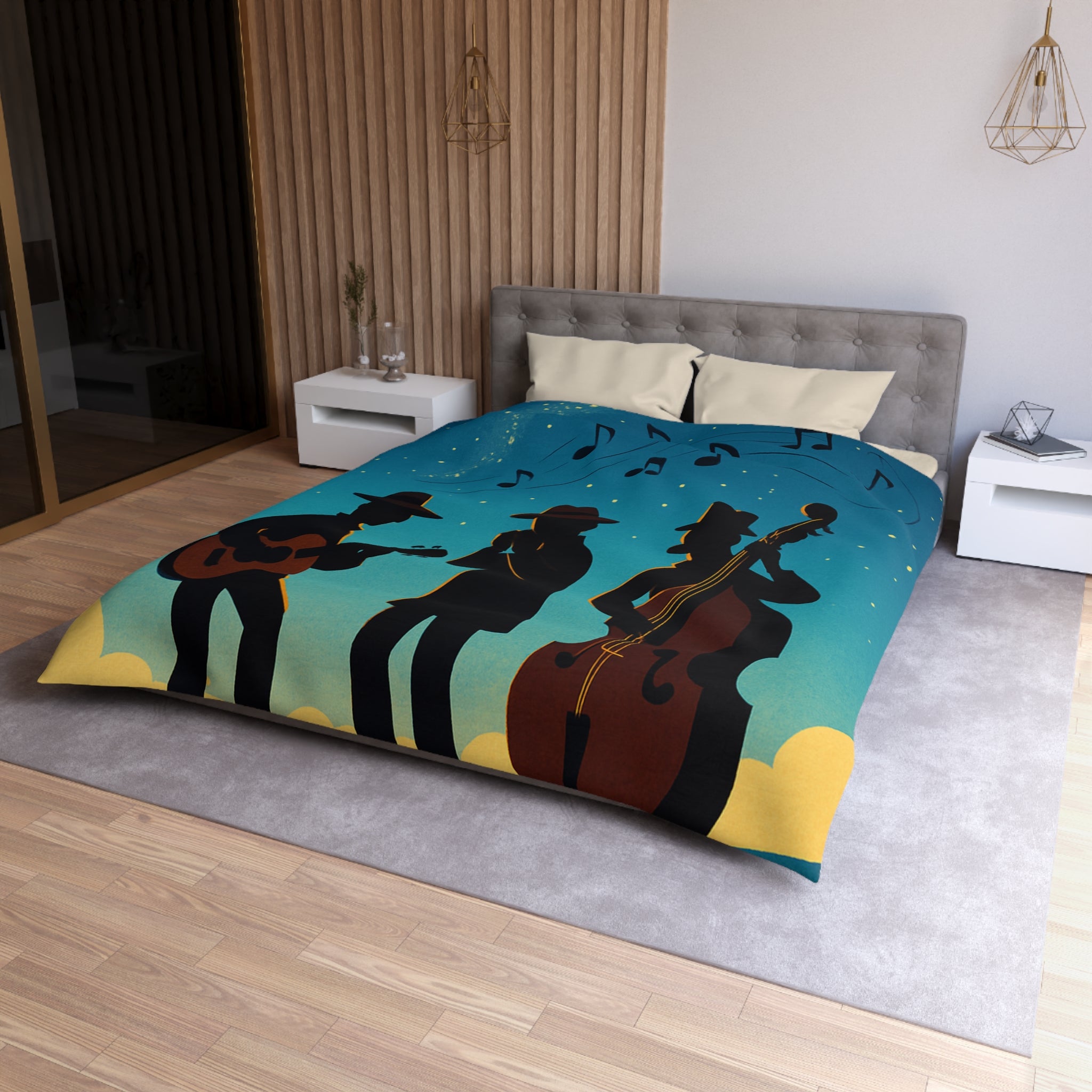 Housse de Couette Microfibre Design Artistique Moderne Décoration Chambre Confort Premium