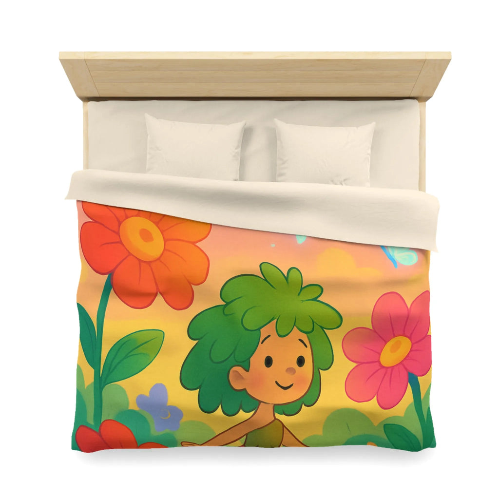 Enchantement floral coloré avec nuages et papillons parfait pour chambre d'enfant rêveuse