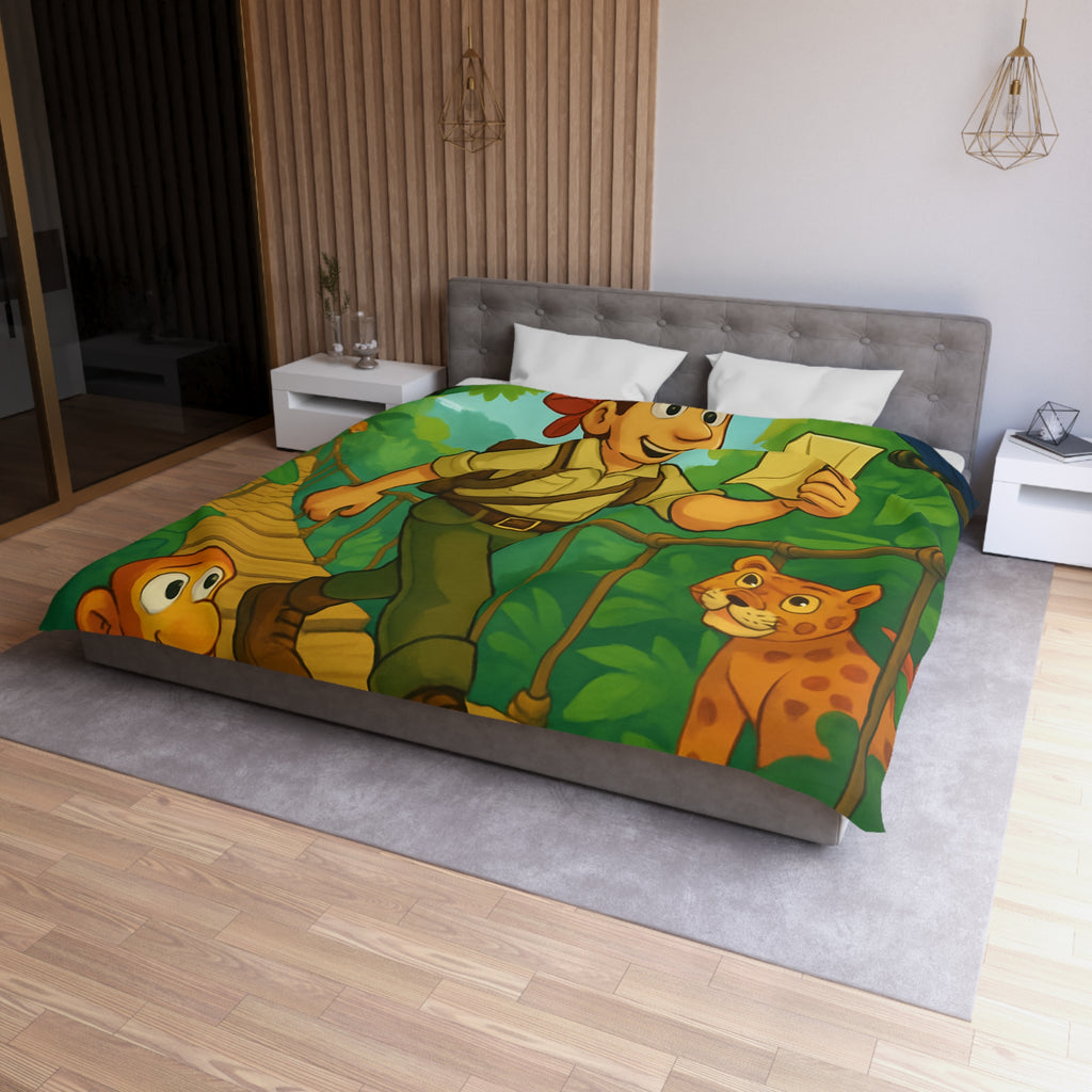 Housse de Couette Microfibre Motif Créatif Original Style Contemporain Chambre Élégante