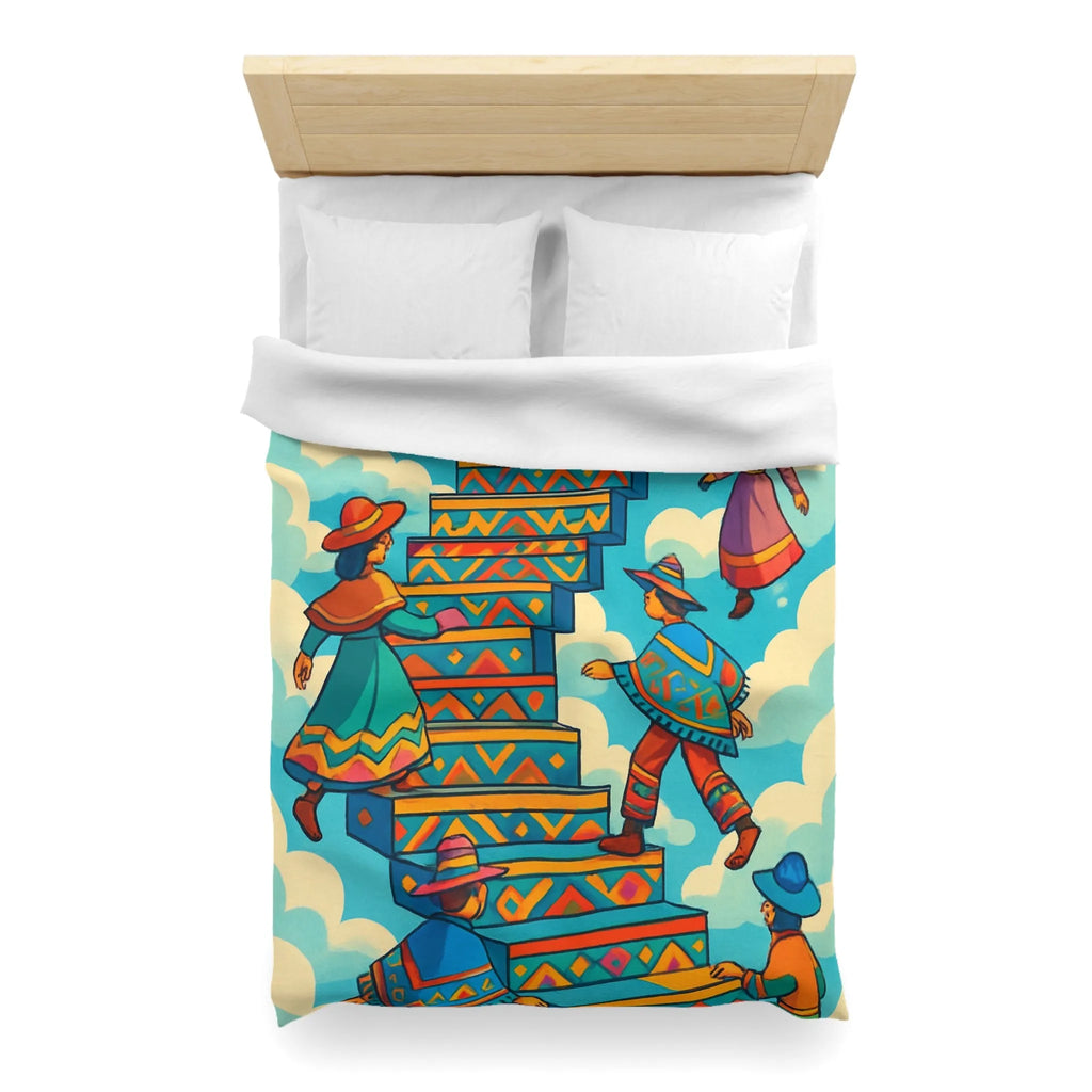 Housse de Couette Microfibre Art Graphique Contemporain Style Décoratif Chambre Tendance