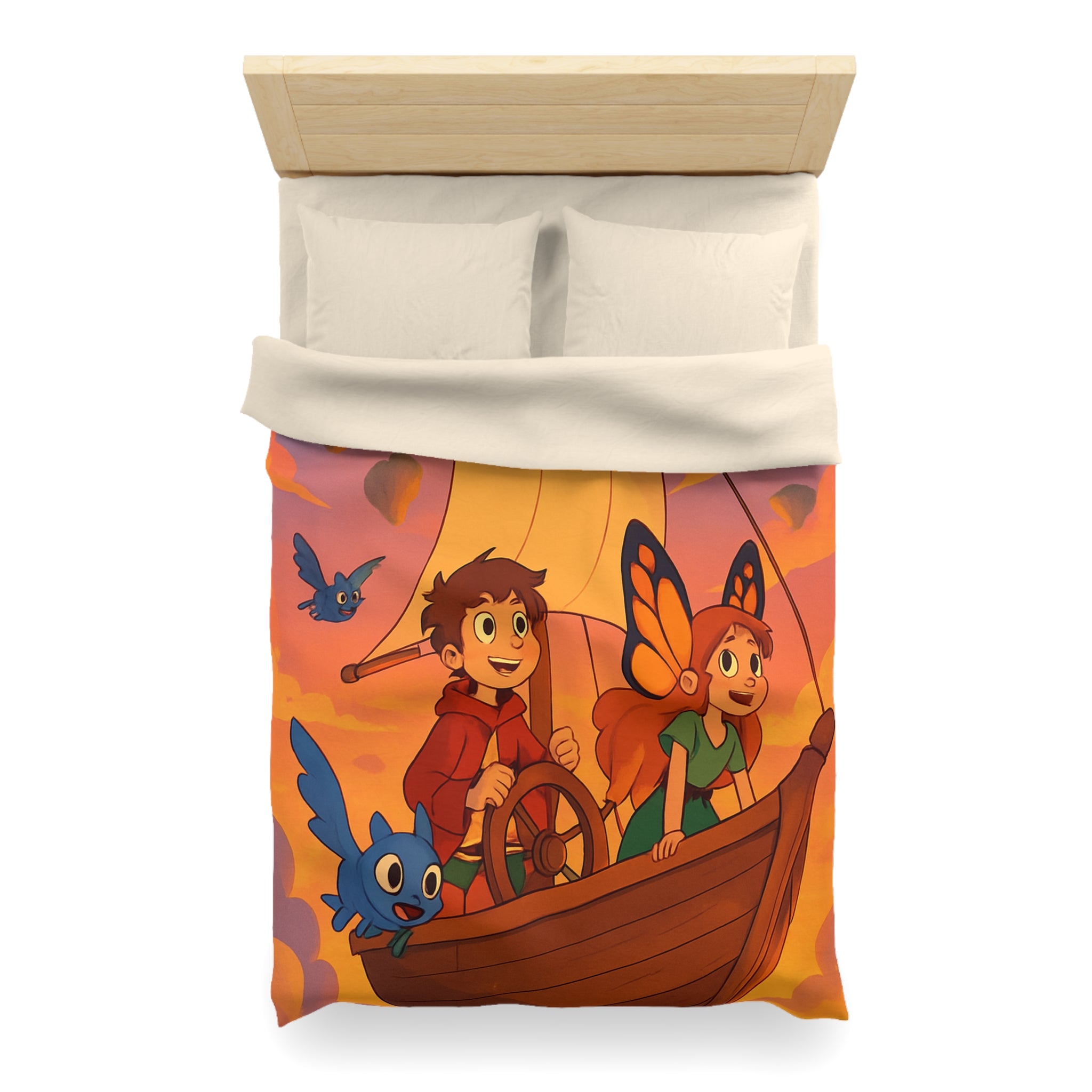 Housse de Couette Microfibre Design Artistique Moderne Décoration Chambre Confort Premium