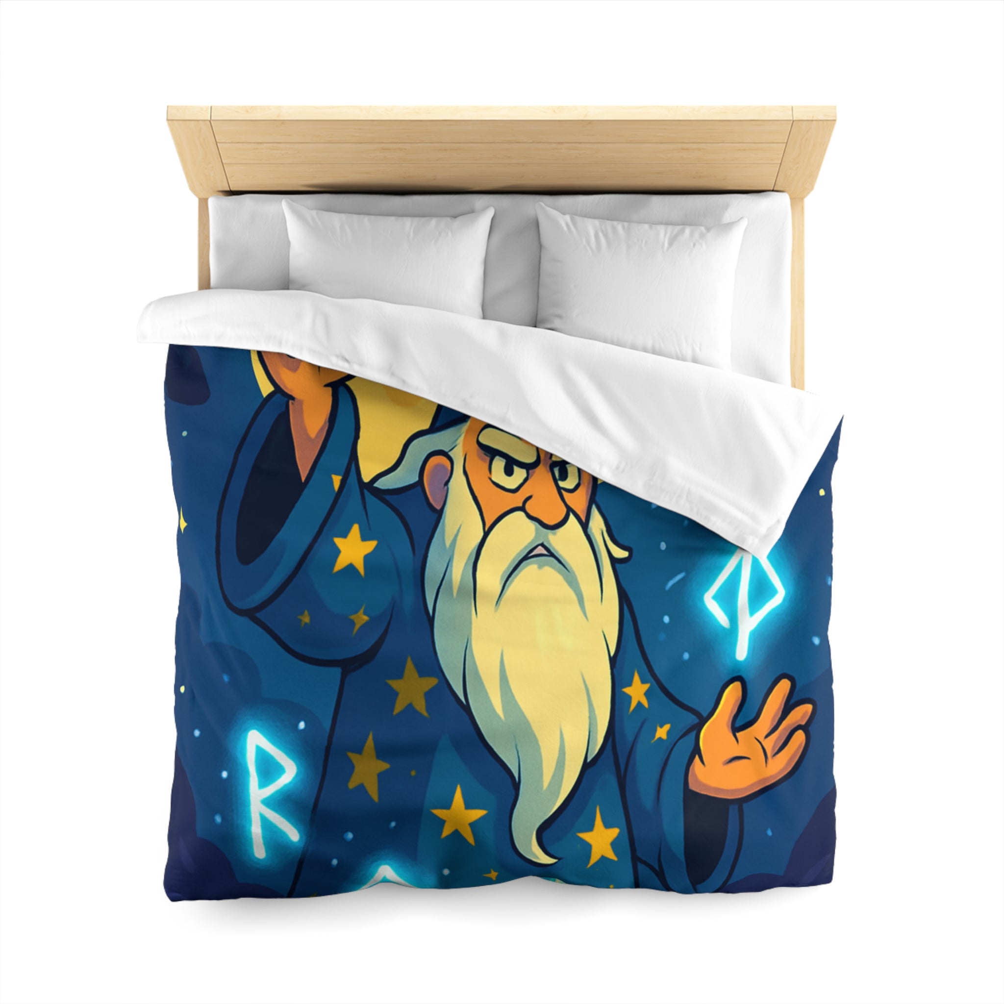 Housse de couette sorcier mystique avec cristaux et lune brillante magique