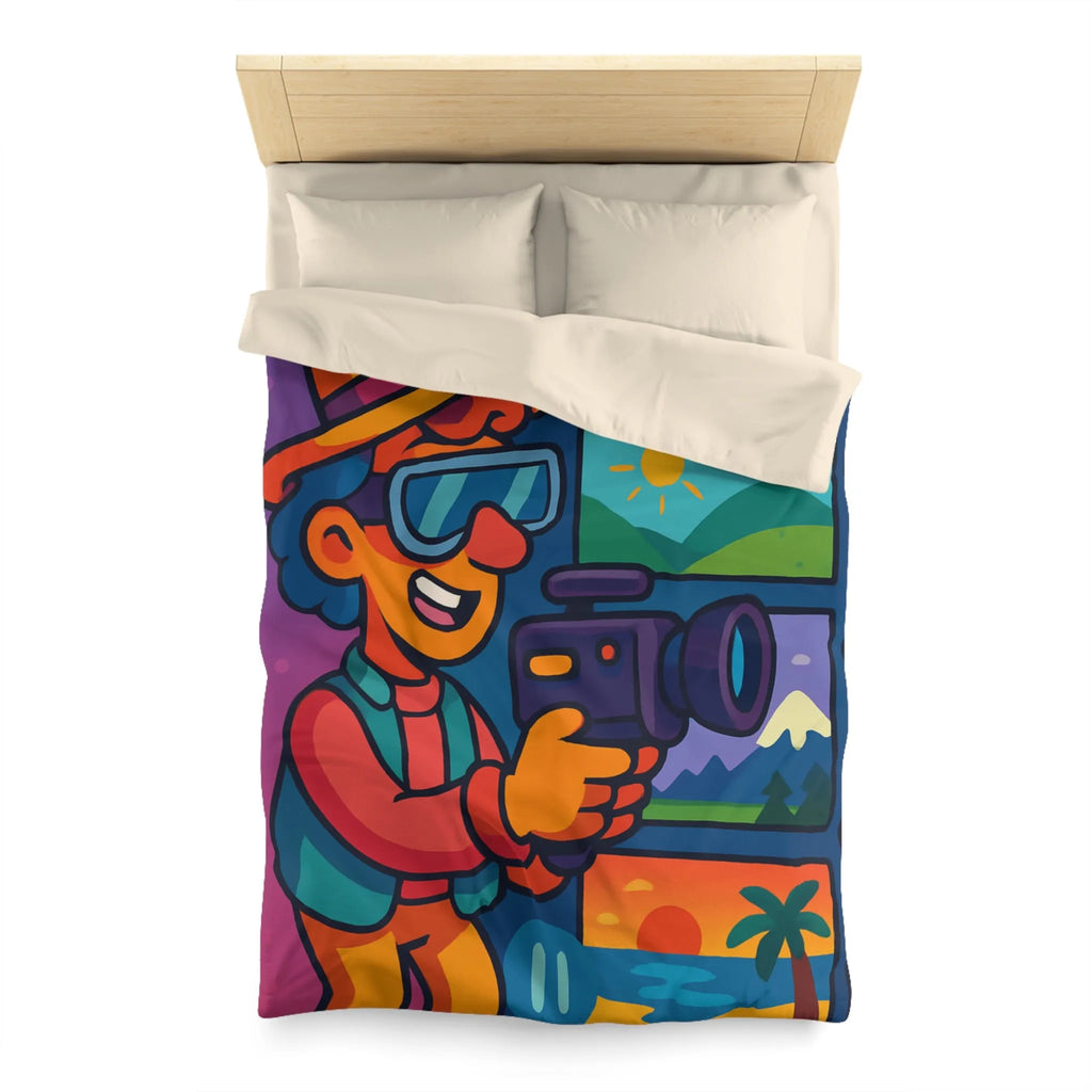 Housse de Couette Microfibre Art Graphique Contemporain Style Décoratif Chambre Tendance