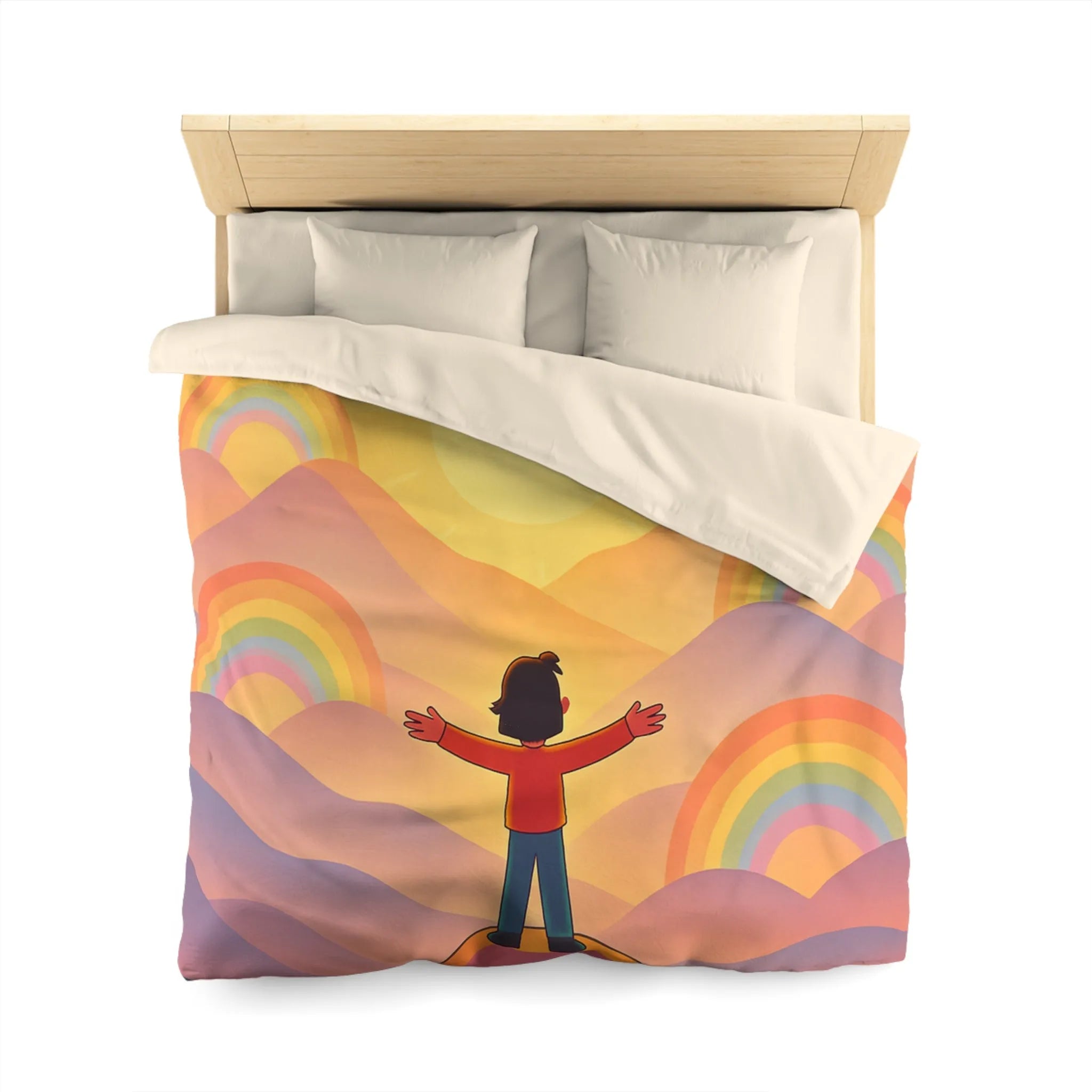 Housse de Couette Microfibre Art Graphique Contemporain Style Décoratif Chambre Tendance