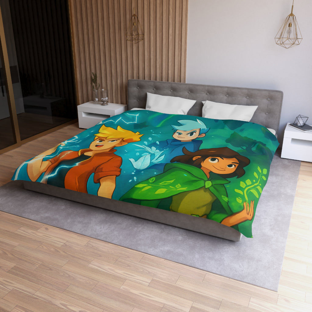 Housse de Couette Microfibre Design Artistique Moderne Décoration Chambre Confort Premium