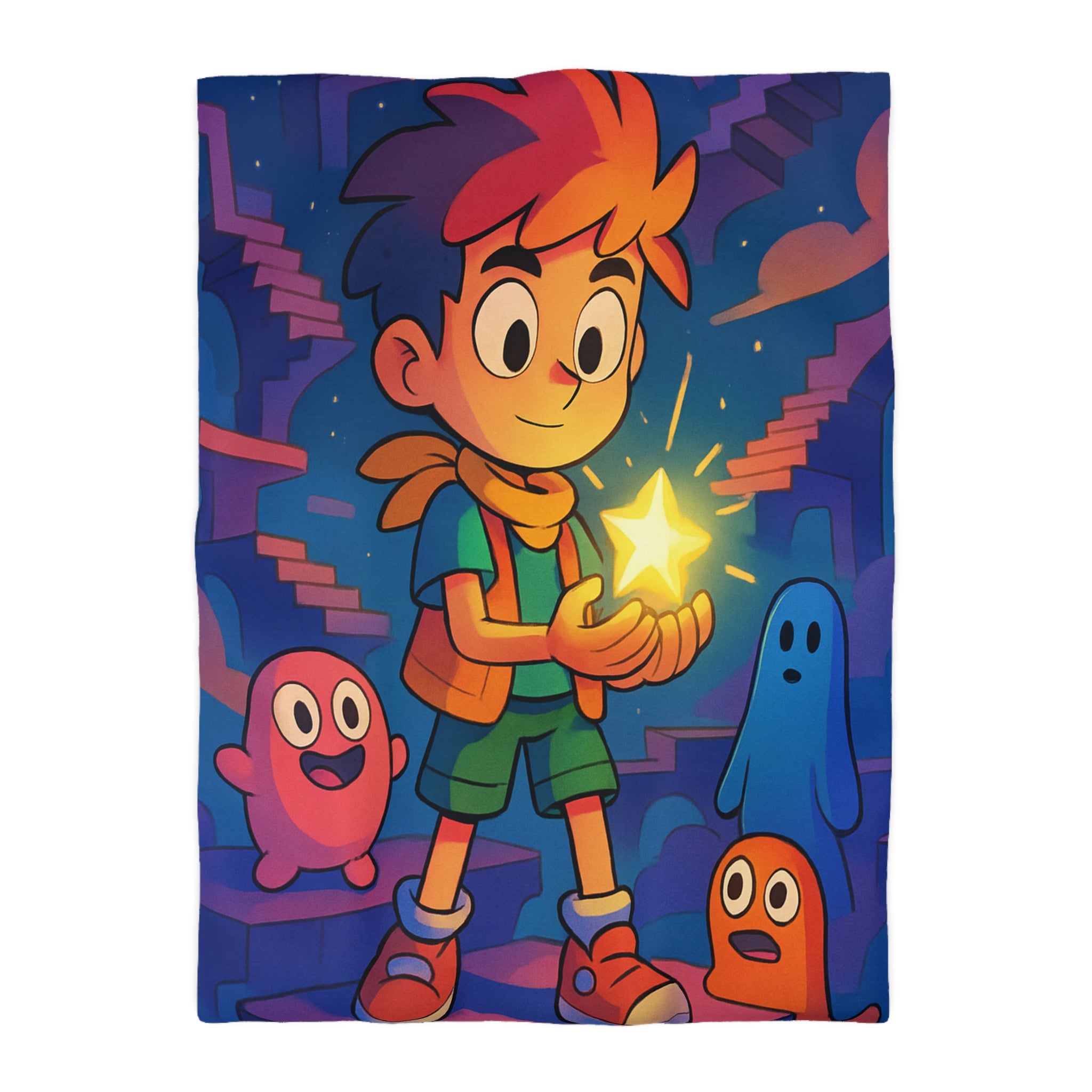 Housse de Couette Microfibre Motif Créatif Original Style Contemporain Chambre Élégante