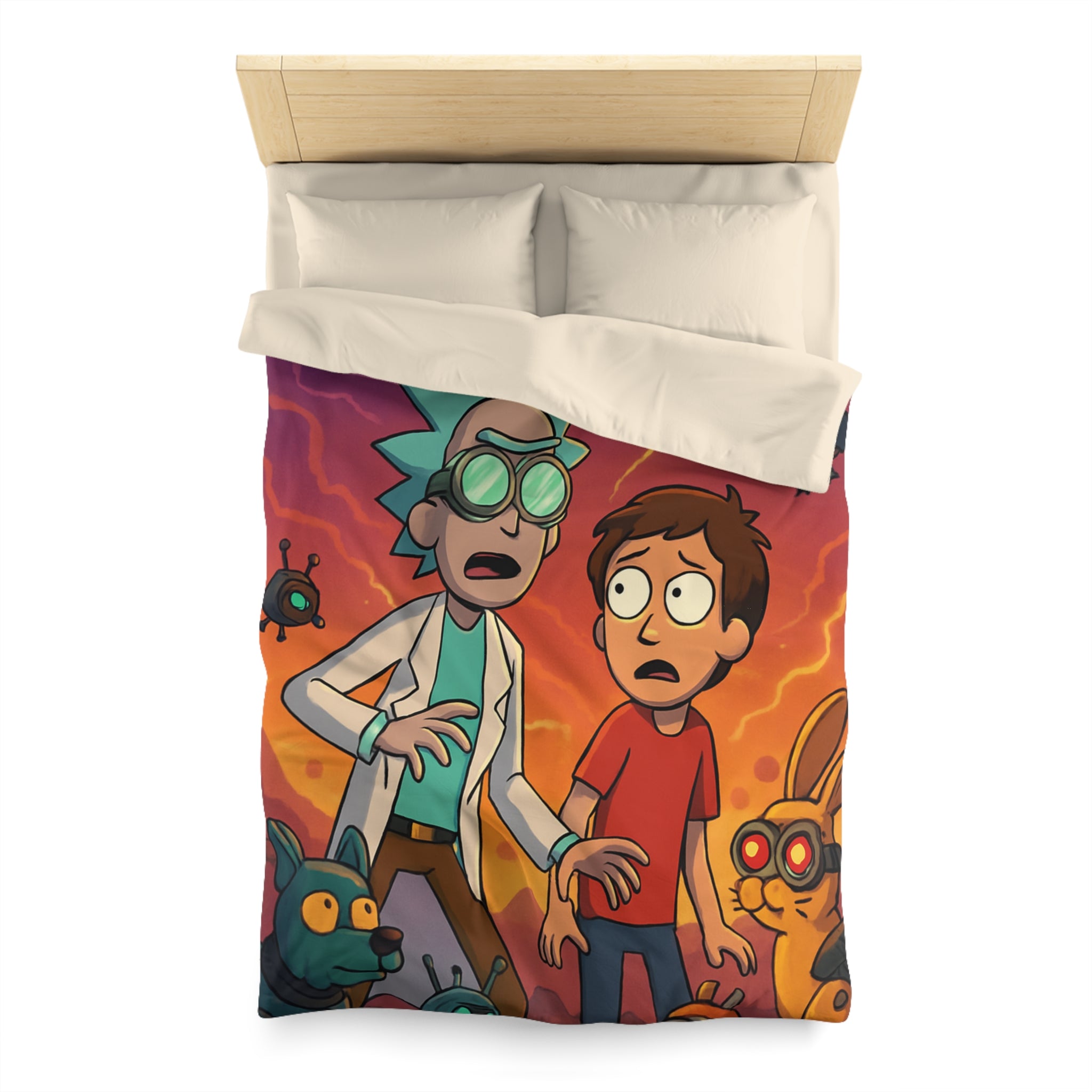 Housse de Couette Microfibre Motif Créatif Original Style Contemporain Chambre Élégante