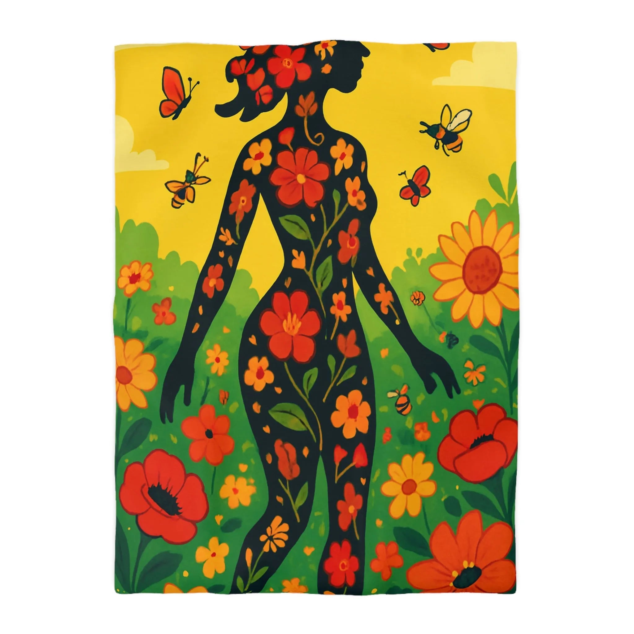 Housse de Couette Microfibre Art Graphique Contemporain Style Décoratif Chambre Tendance