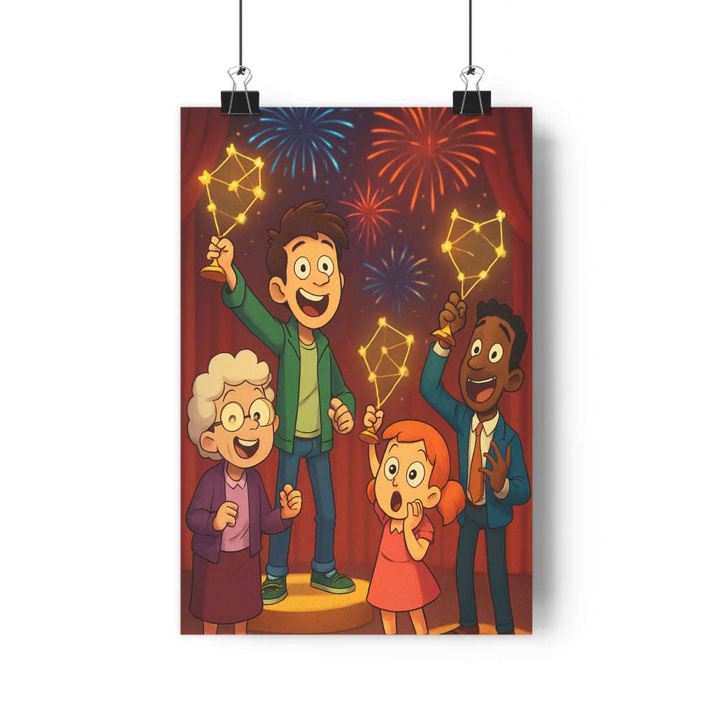 Poster décoratif lumineux bleu rouge joyeux moderne salon bureau chambre fête qualité premium qualité