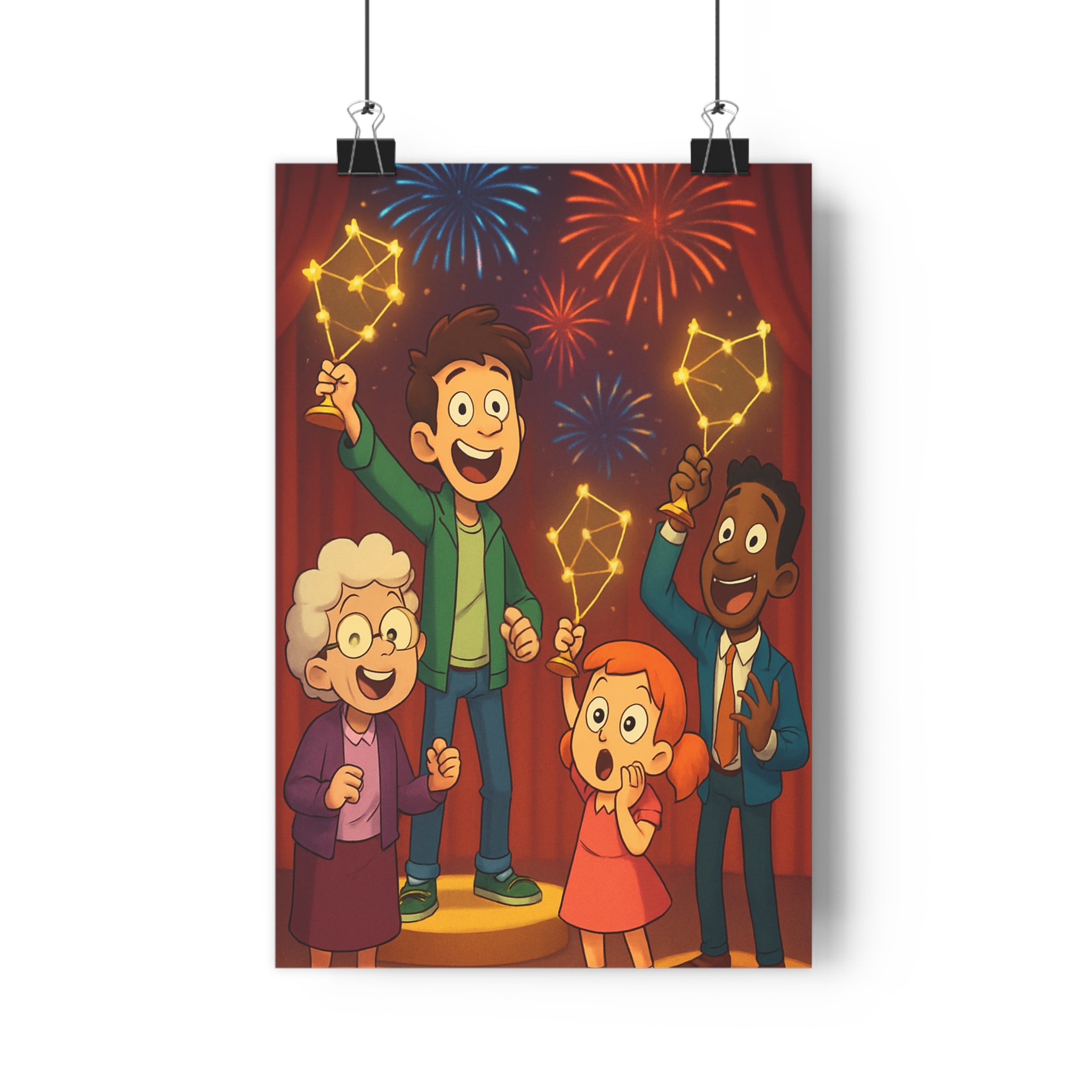 Poster décoratif lumineux bleu rouge joyeux moderne salon bureau chambre fête qualité premium qualité