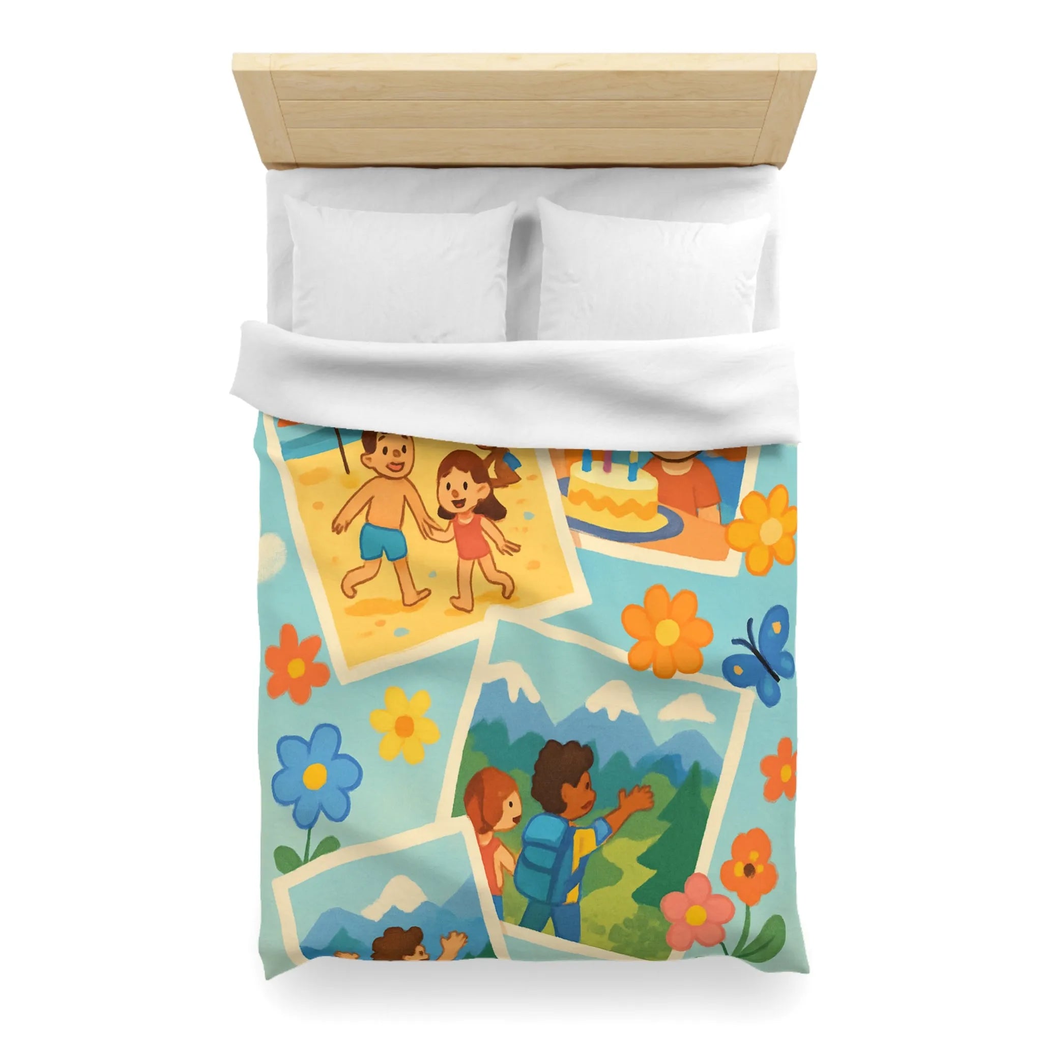 Housse de Couette Enfant : Aventures Ludiques en Été avec Amis et Nature