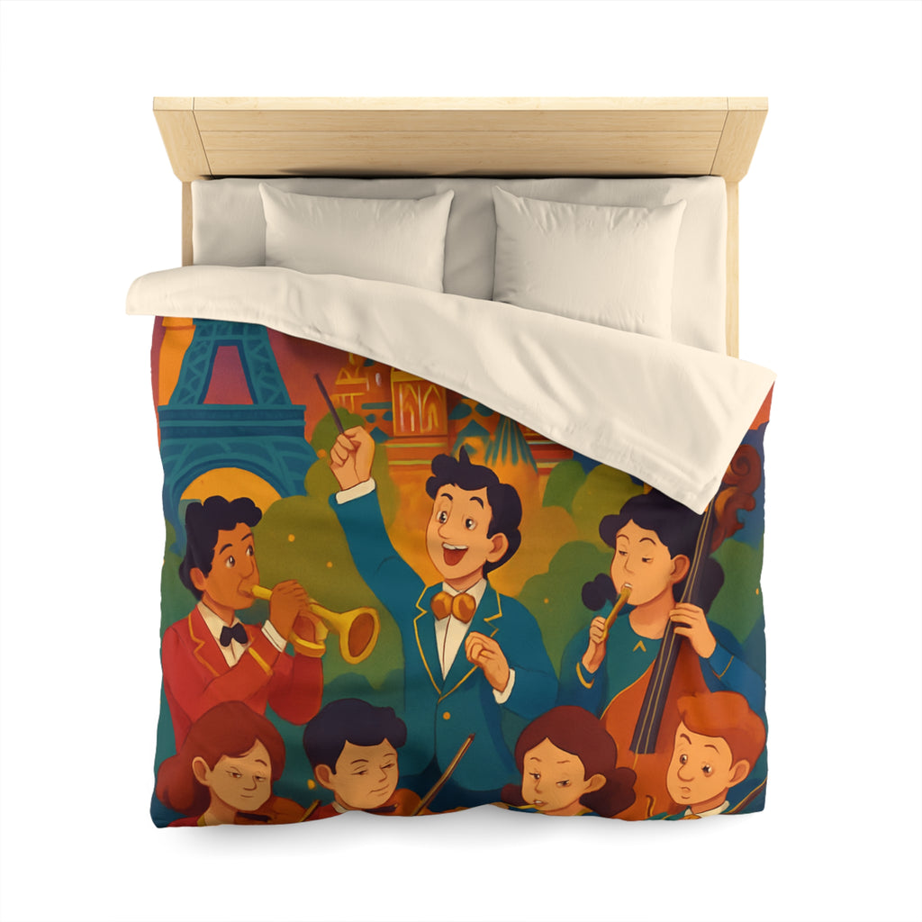 Housse de Couette Microfibre Motif Créatif Original Style Contemporain Chambre Élégante