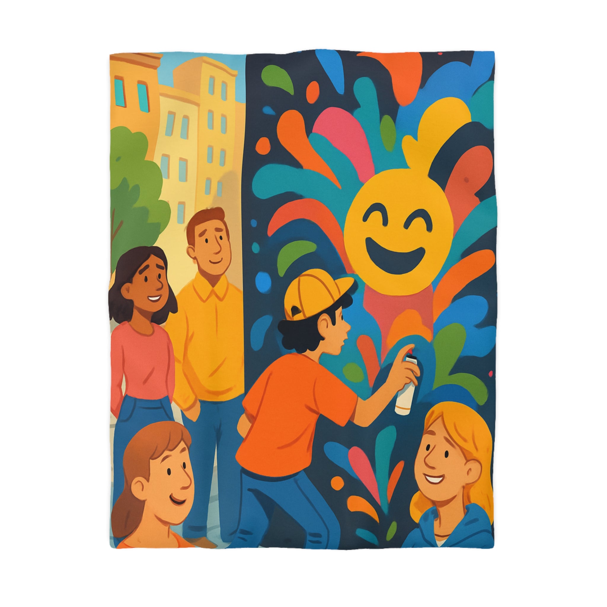 Housse de Couette Microfibre Design Artistique Moderne Décoration Chambre Confort Premium