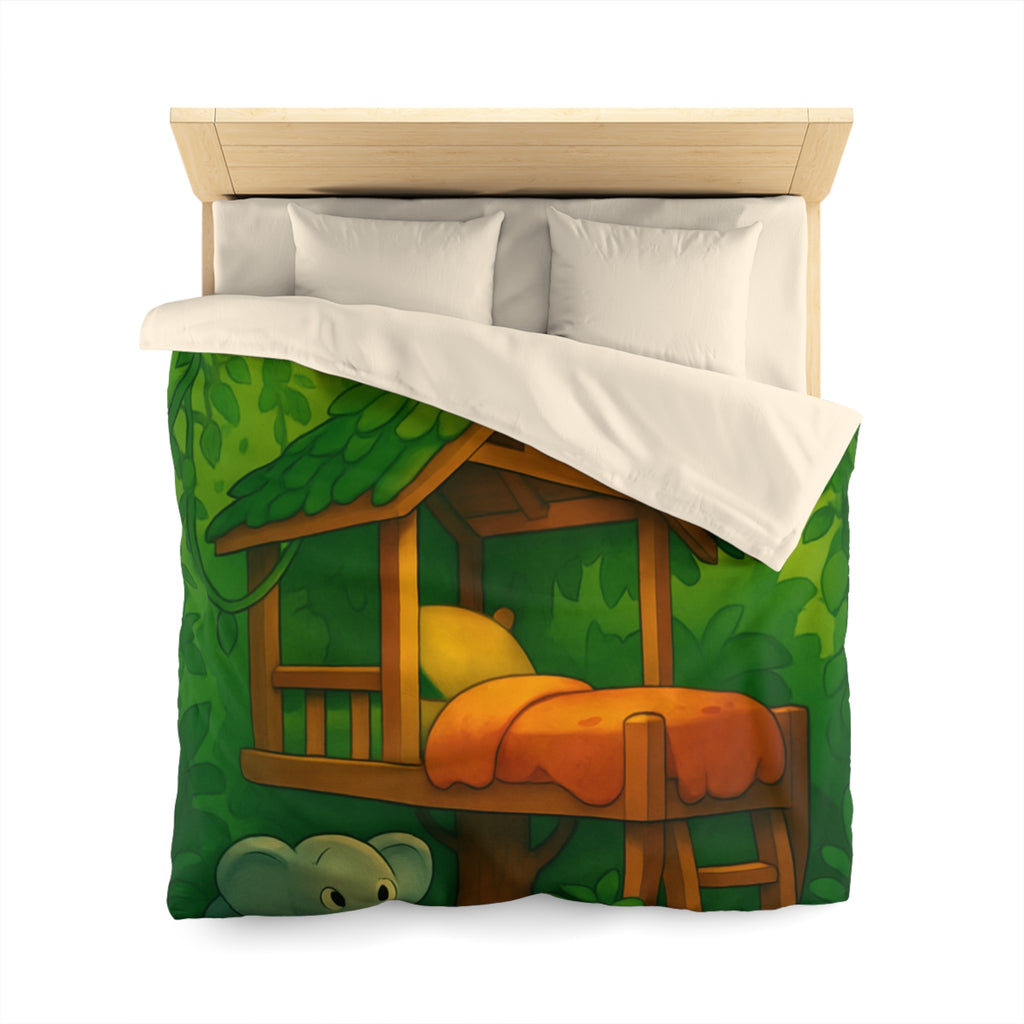 Jolie housse de couette avec animaux de la jungle pour chambre d'enfant colorée