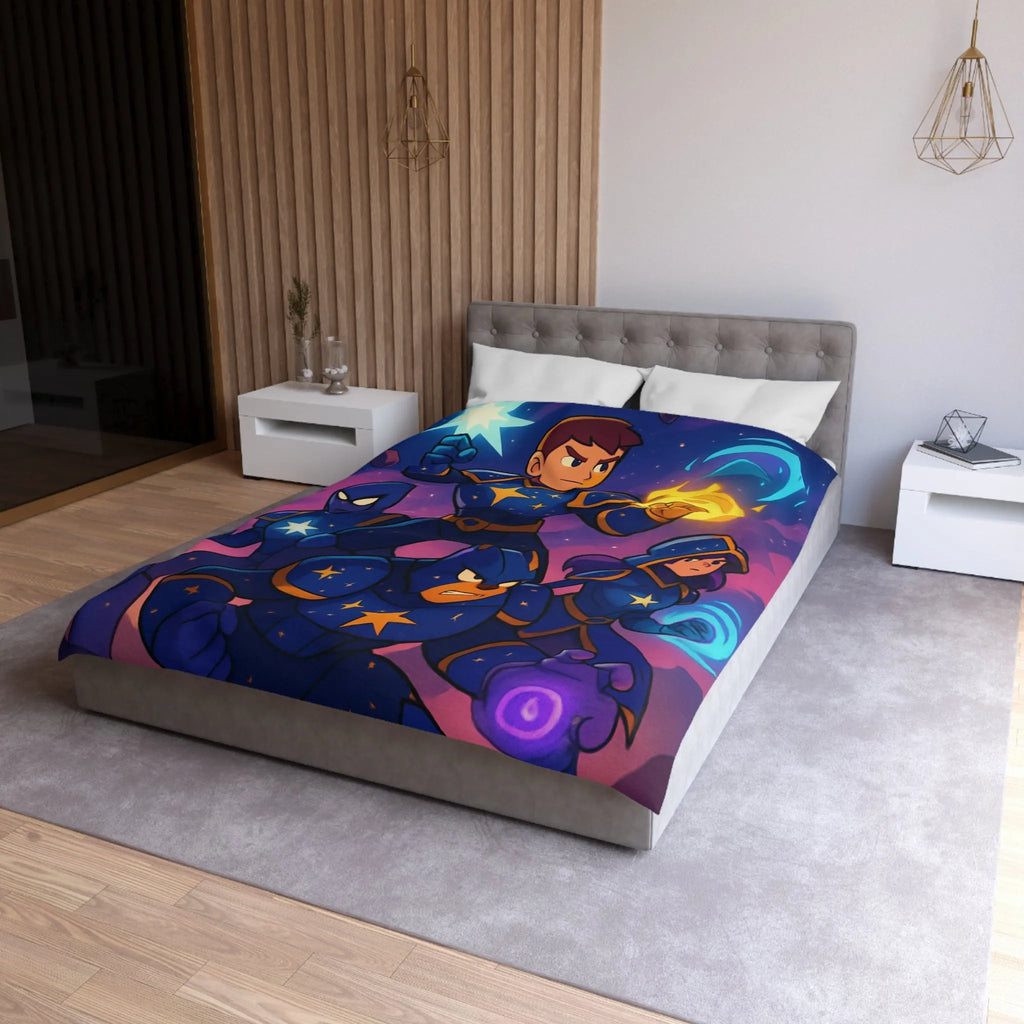 Housse de Couette Microfibre Art Graphique Contemporain Style Décoratif Chambre Tendance