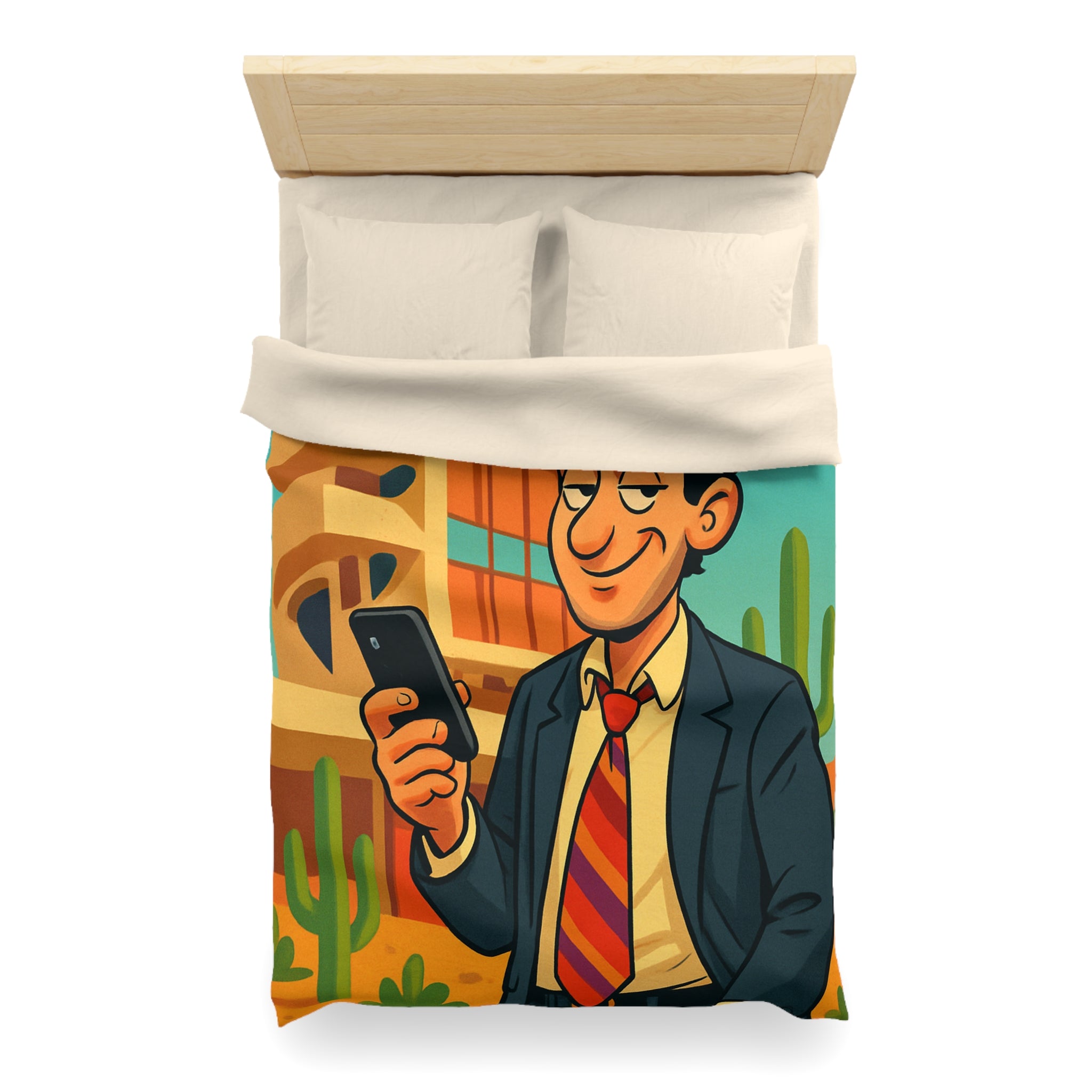 Housse de Couette Microfibre Illustration Unique Design Moderne Décoration Intérieure Raffinée