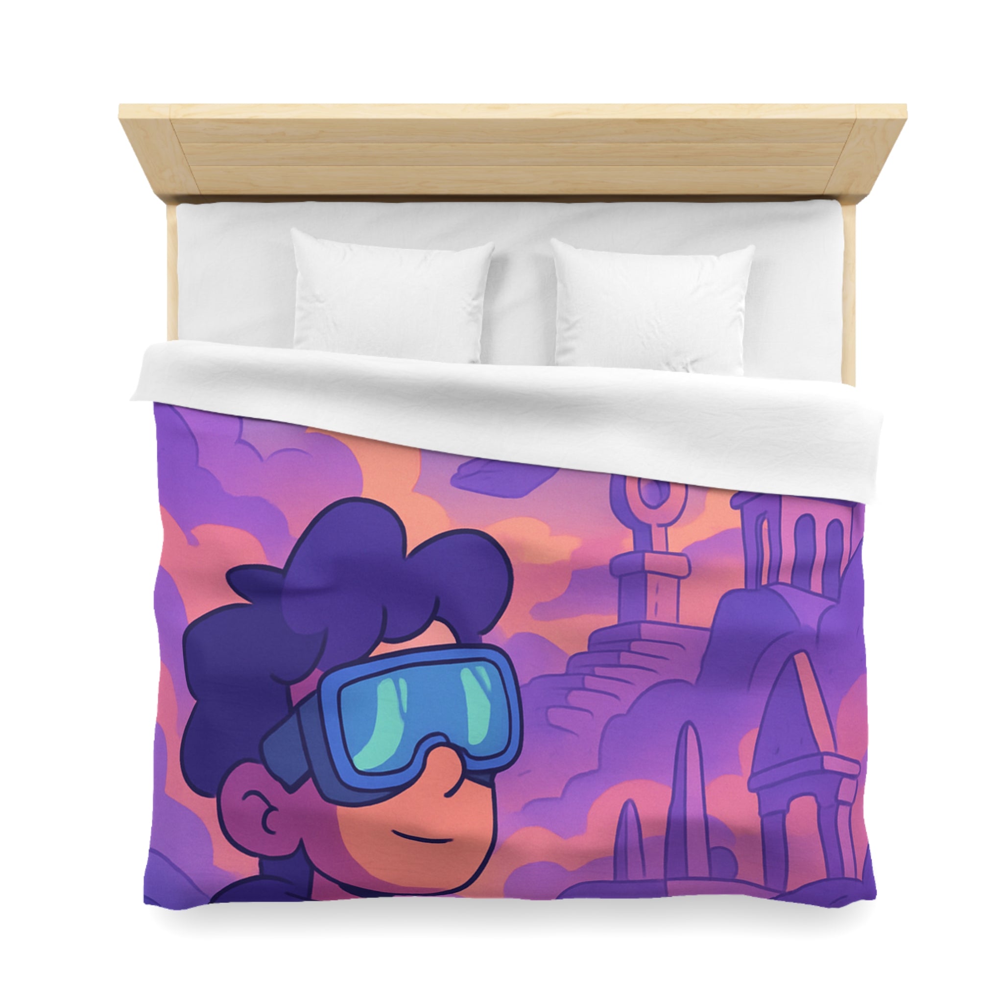 Housse de Couette Microfibre Design Artistique Moderne Décoration Chambre Confort Premium