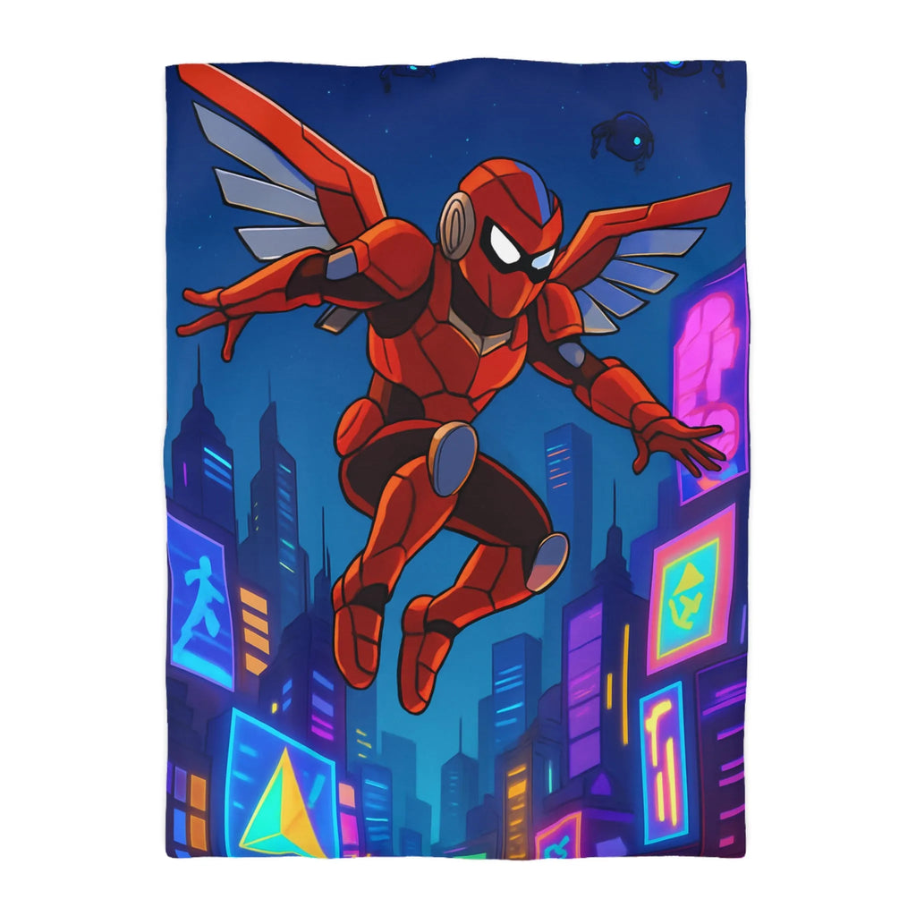 Housse de couette futuriste robotica rouge pour chambres d'enfants créatives et modernes