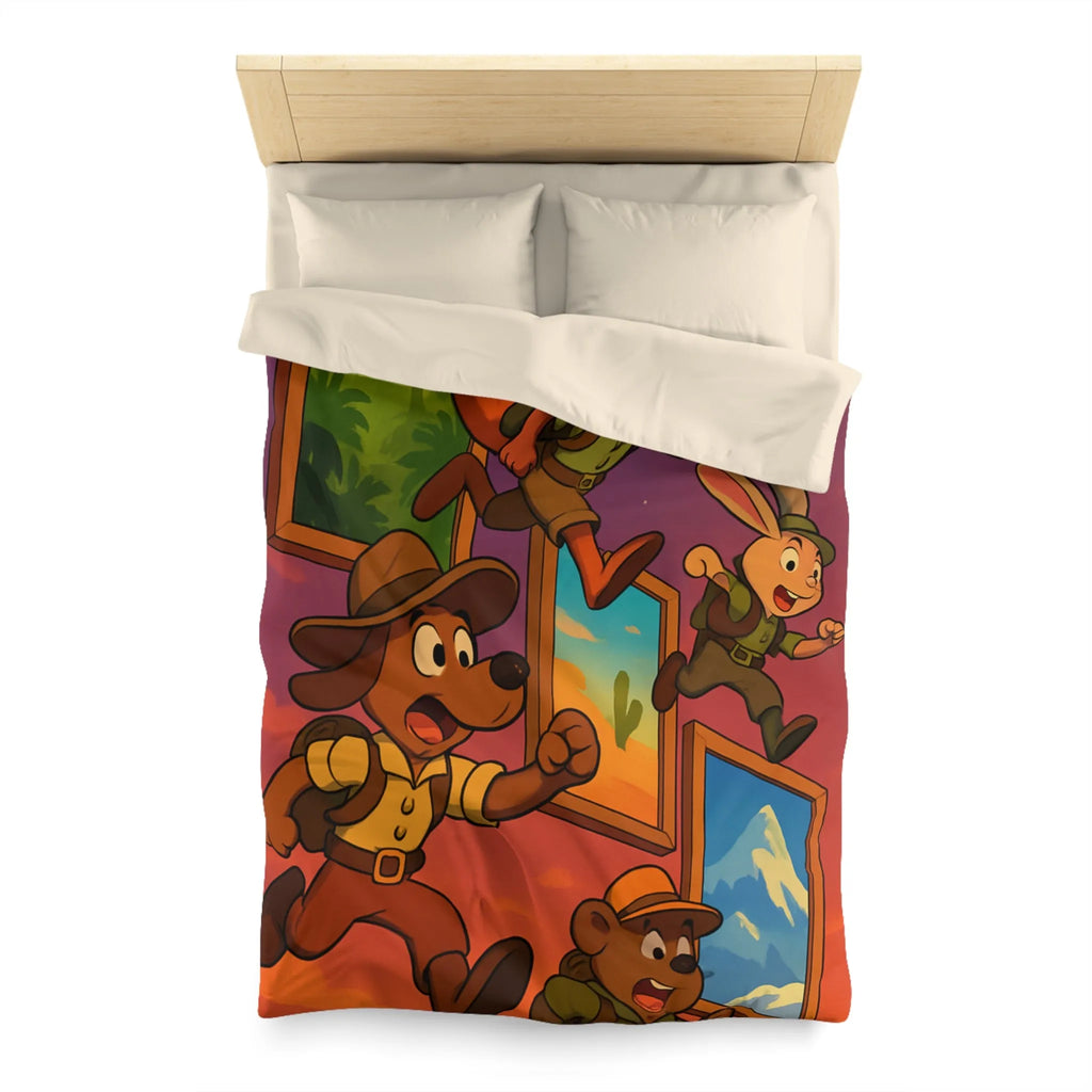 Housse de Couette Microfibre Art Graphique Contemporain Style Décoratif Chambre Tendance