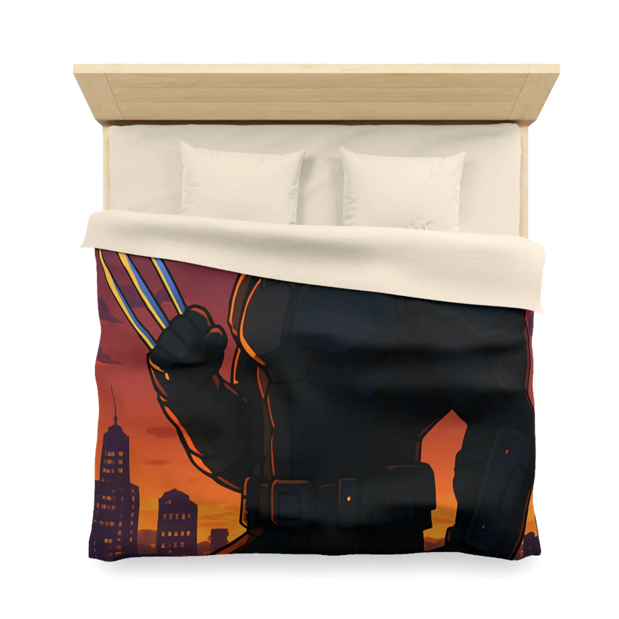 Housse de Couette Microfibre Art Graphique Contemporain Style Décoratif Chambre Tendance