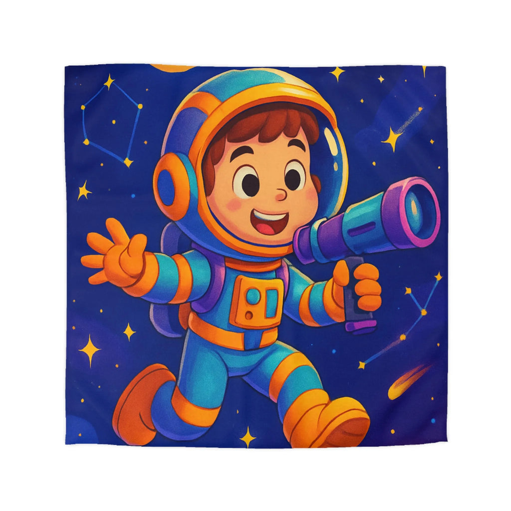 Housse de couette enfant thème astronaute espace avec planètes et constellations joyeuses