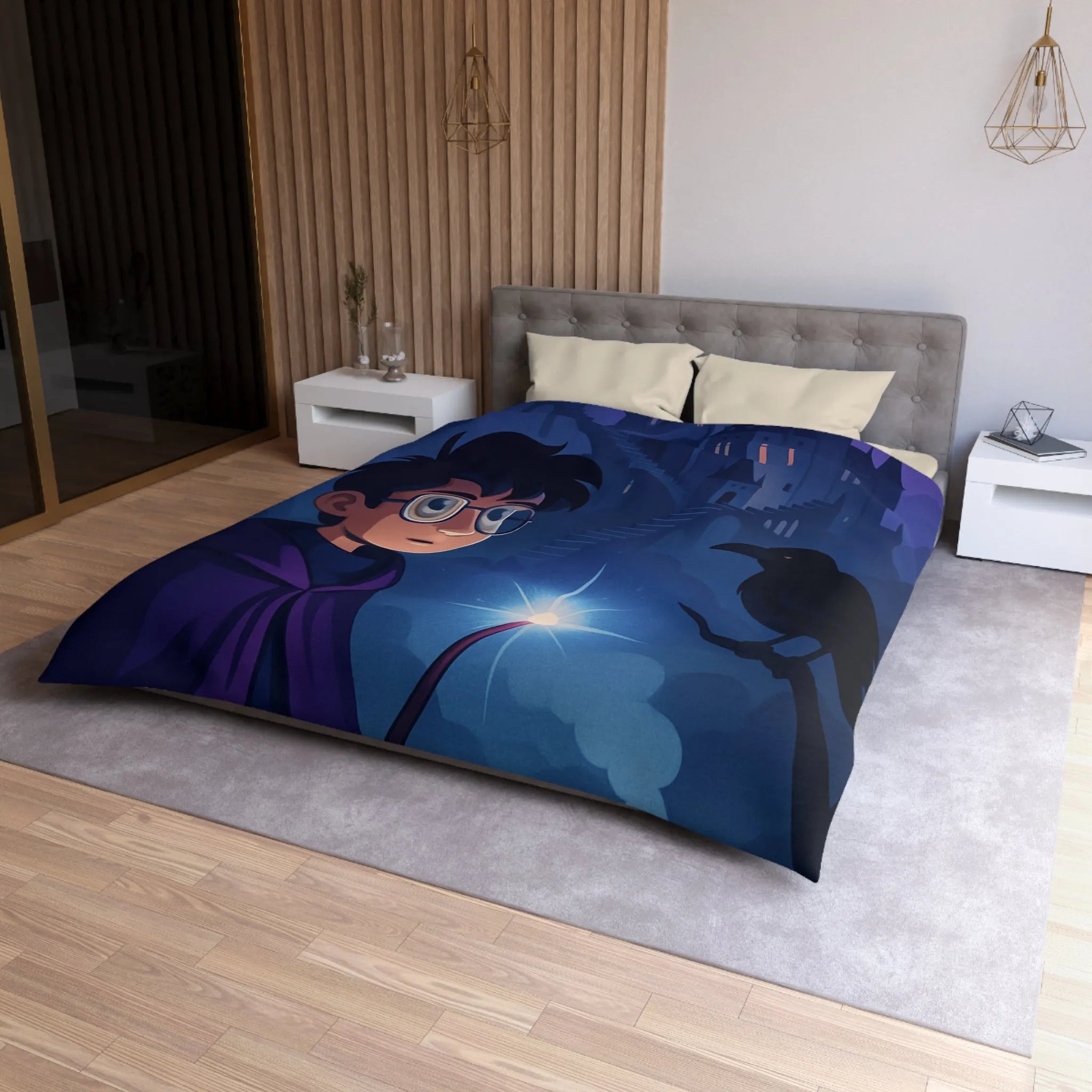 Housse de Couette Microfibre Art Graphique Contemporain Style Décoratif Chambre Tendance