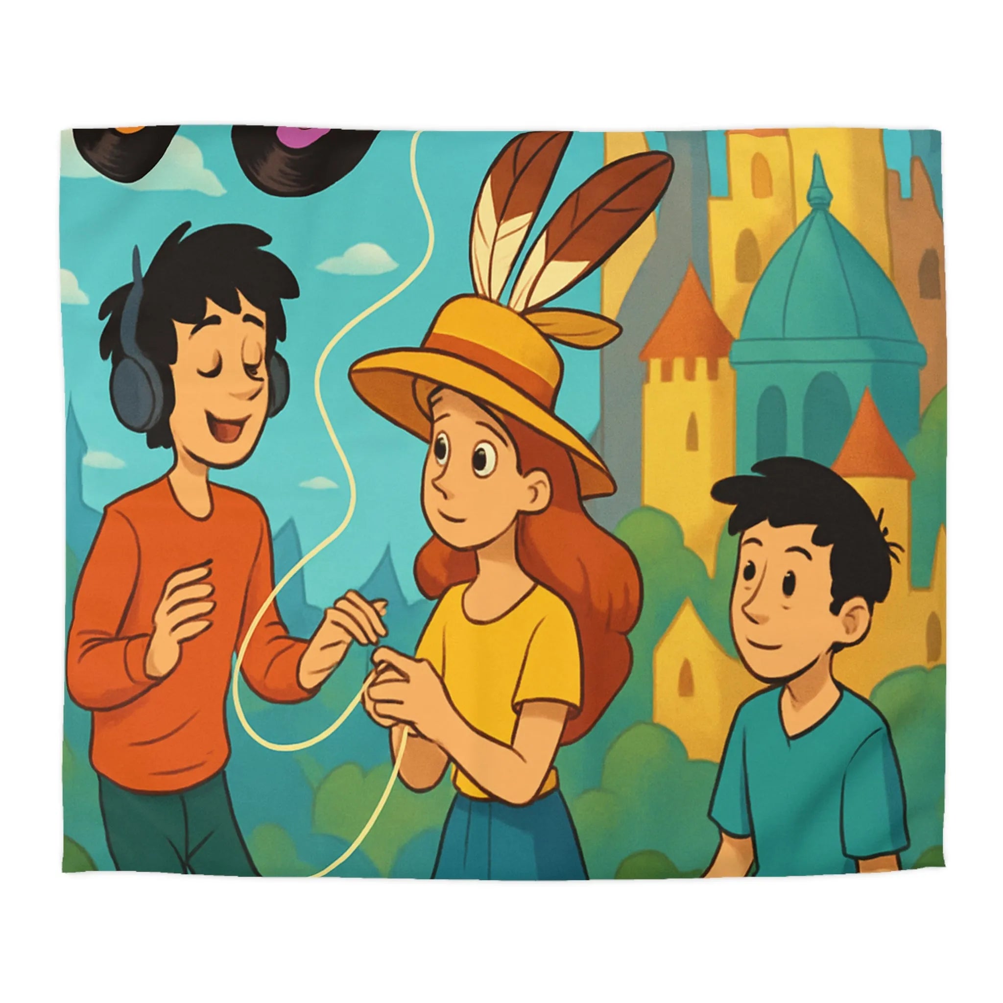 Contes Enchantés: Douce Mélodie et Château Coloré sur Housse de Couette Enfant