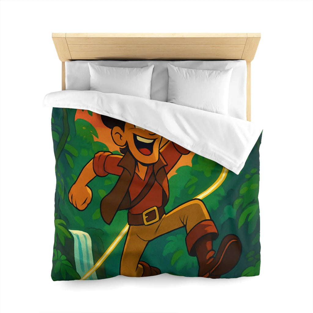 Housse de couette aventure jungle vibrante cascade pour chambre à thème nature