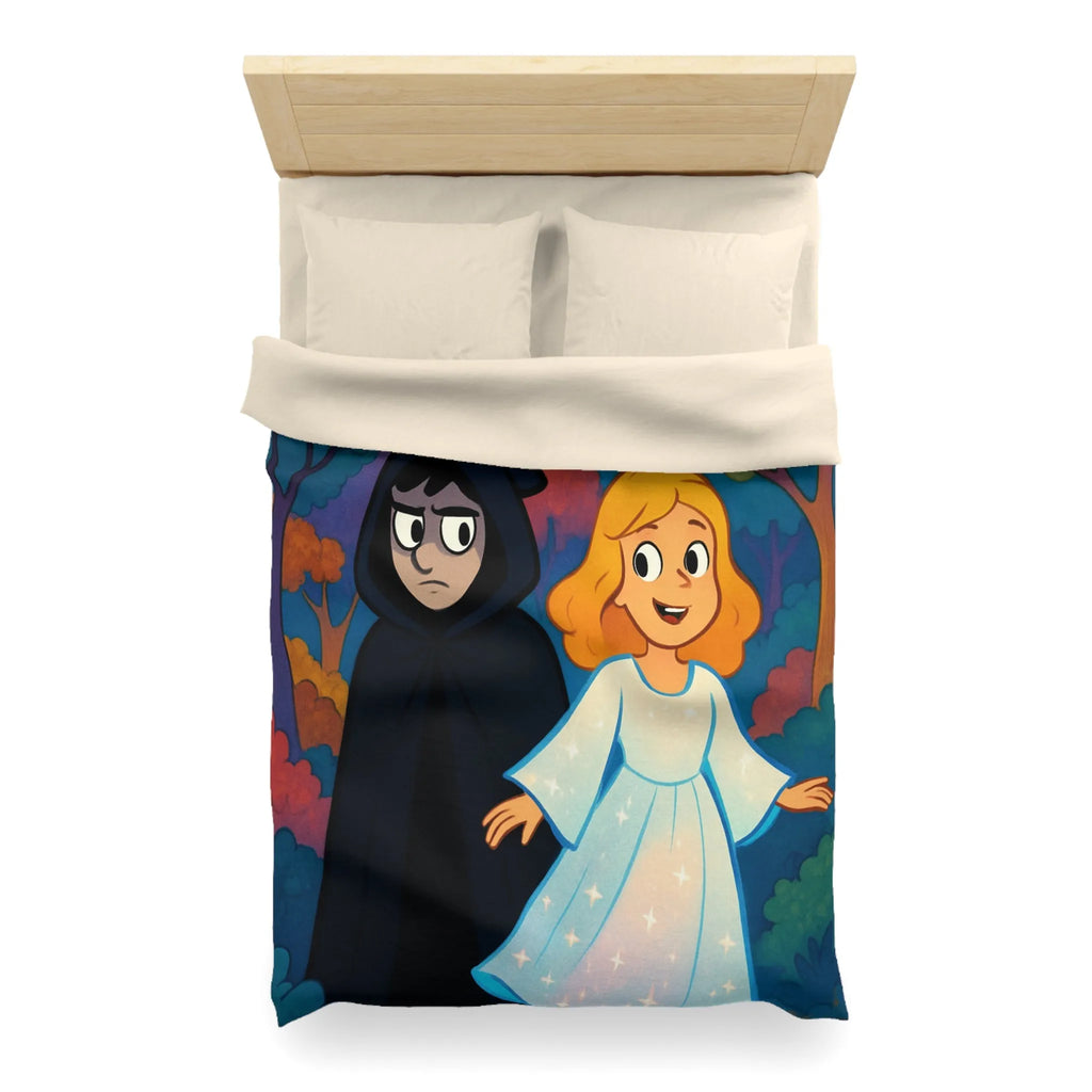 Housse de Couette Enchantée Forêt et Étoiles Enfantines avec Personnages Mystérieux
